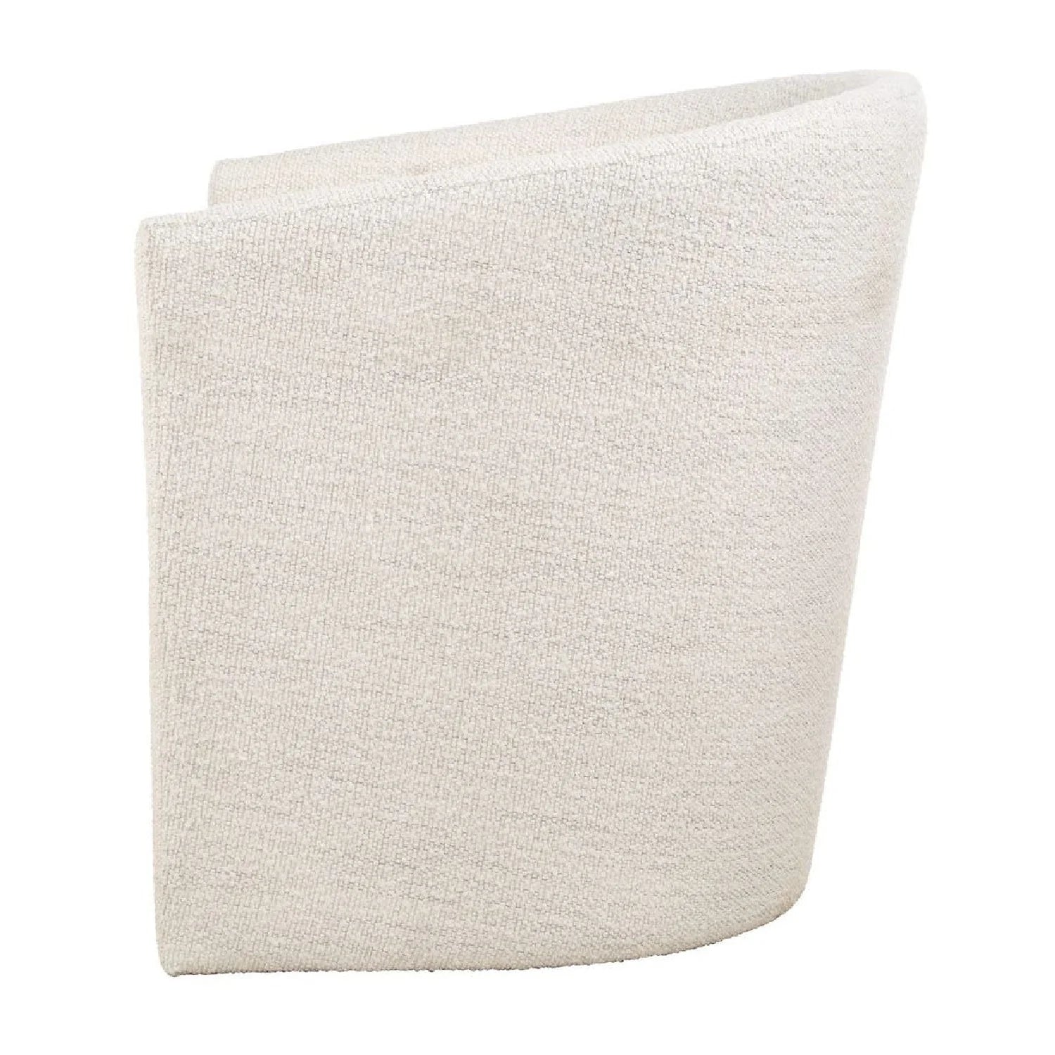 Luxury White Boucle Barrel Accent Chair Modern Italian Style for Villa