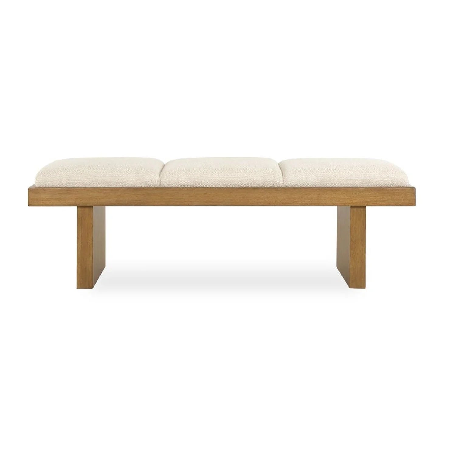 Luxury White Boucle Bench European Style for Villa