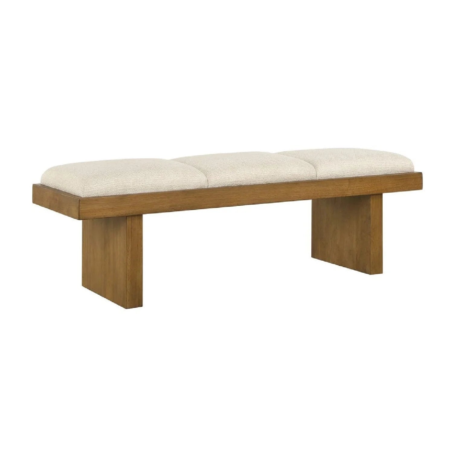 Luxury White Boucle Bench European Style for Villa