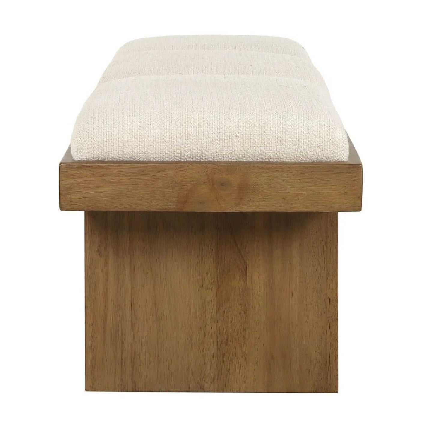 Luxury White Boucle Bench European Style for Villa