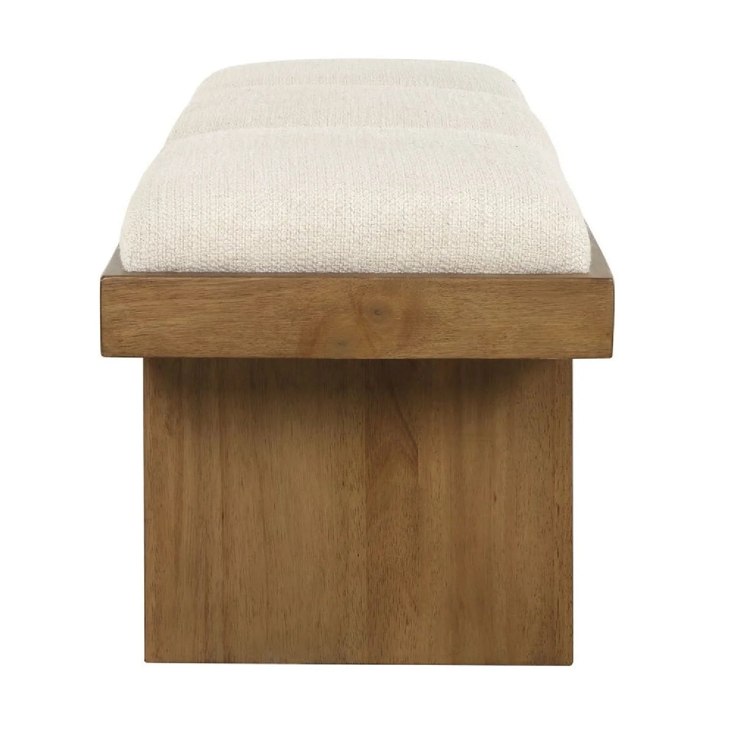 Luxury White Boucle Bench European Style for Villa