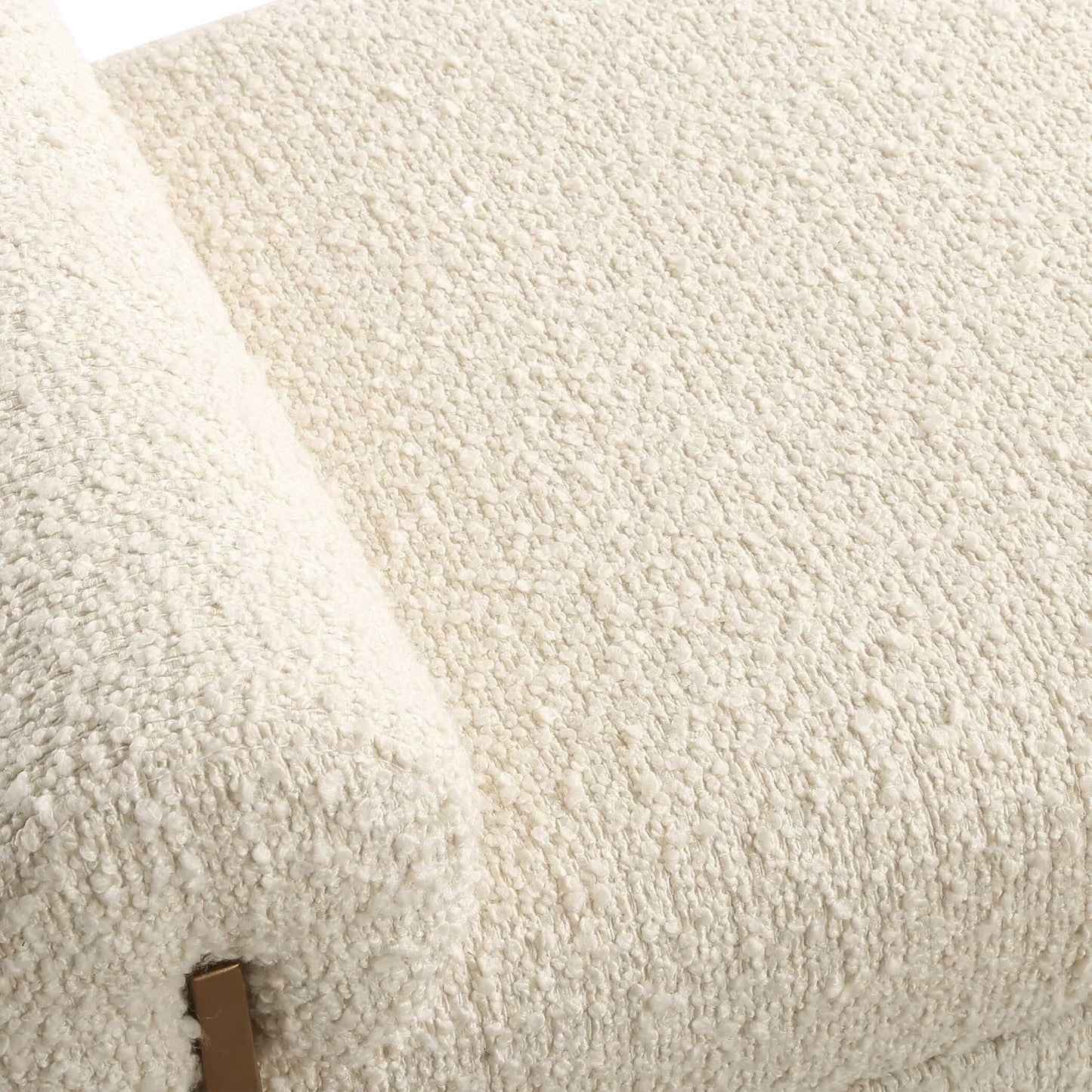 Luxury White Boucle Bench European Style for Villa