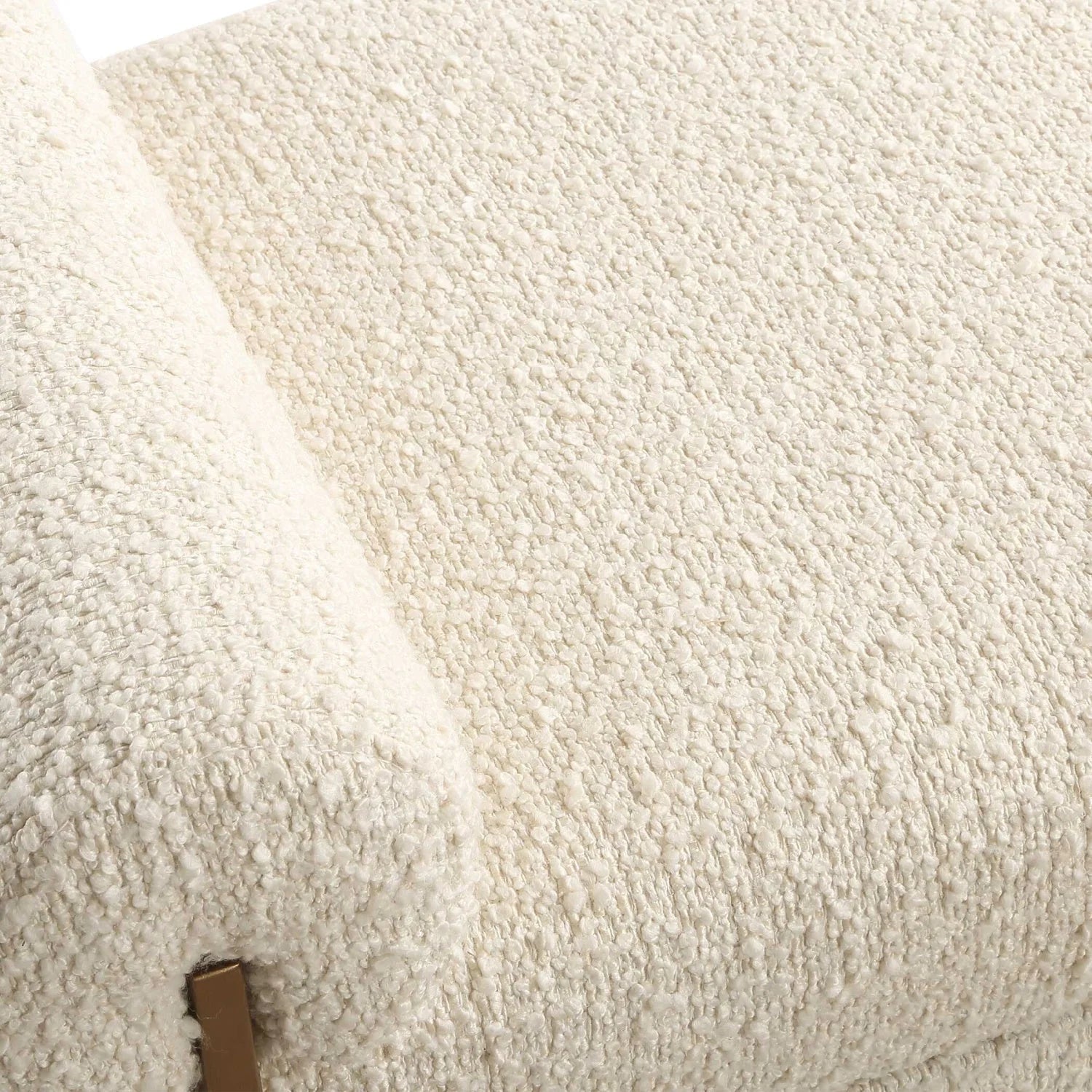 Luxury White Boucle Bench European Style for Villa
