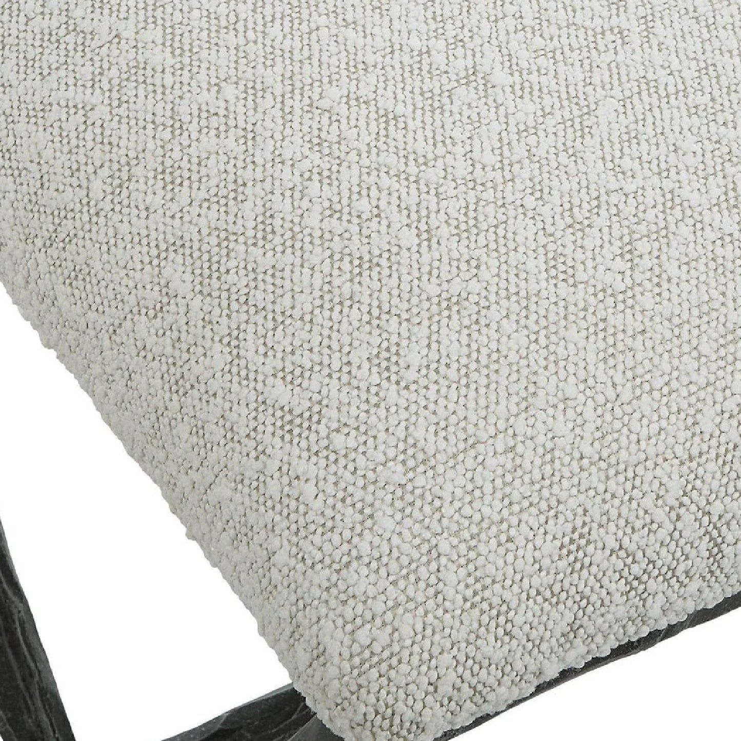 Luxury White Boucle Bench European Style for Villa