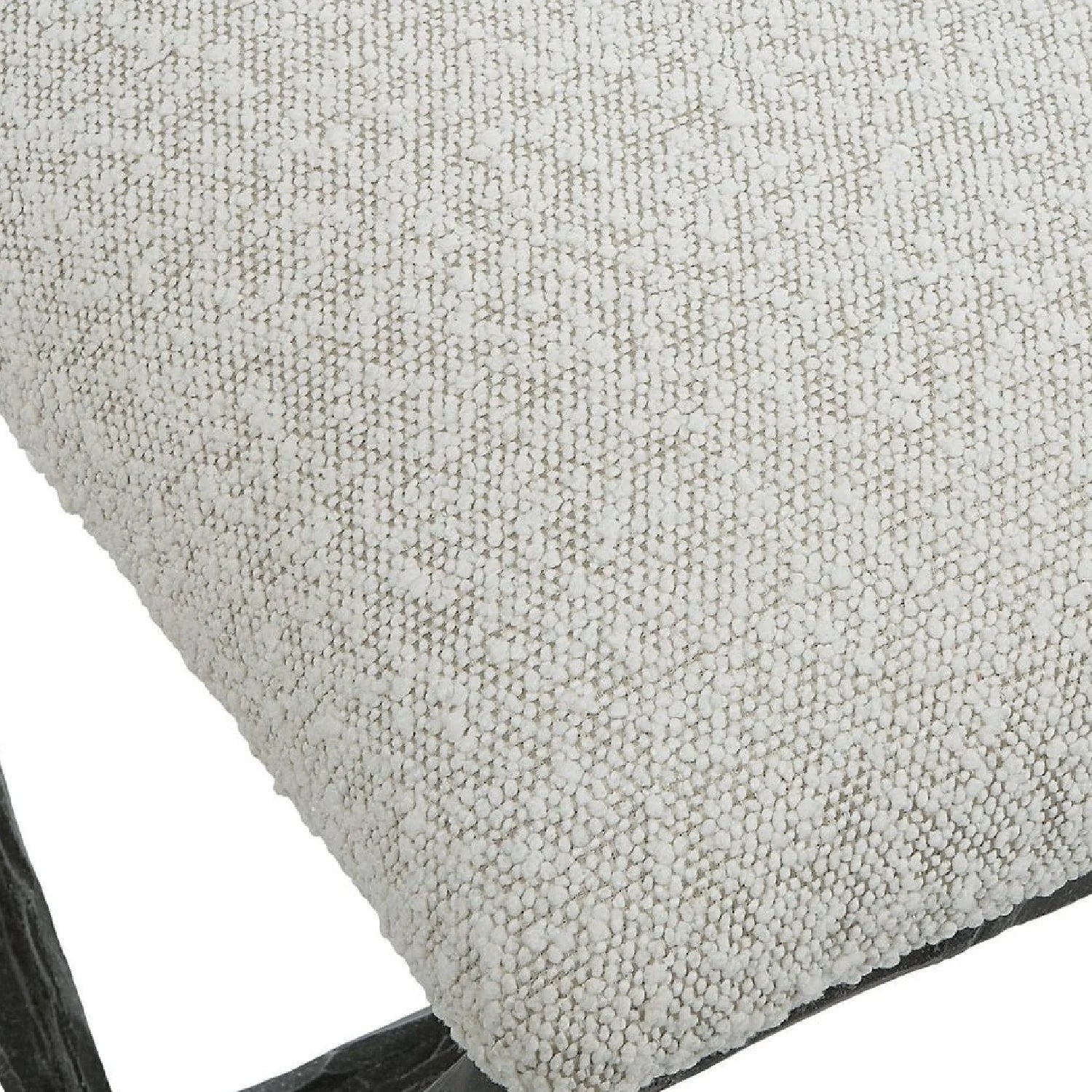 Luxury White Boucle Bench European Style for Villa