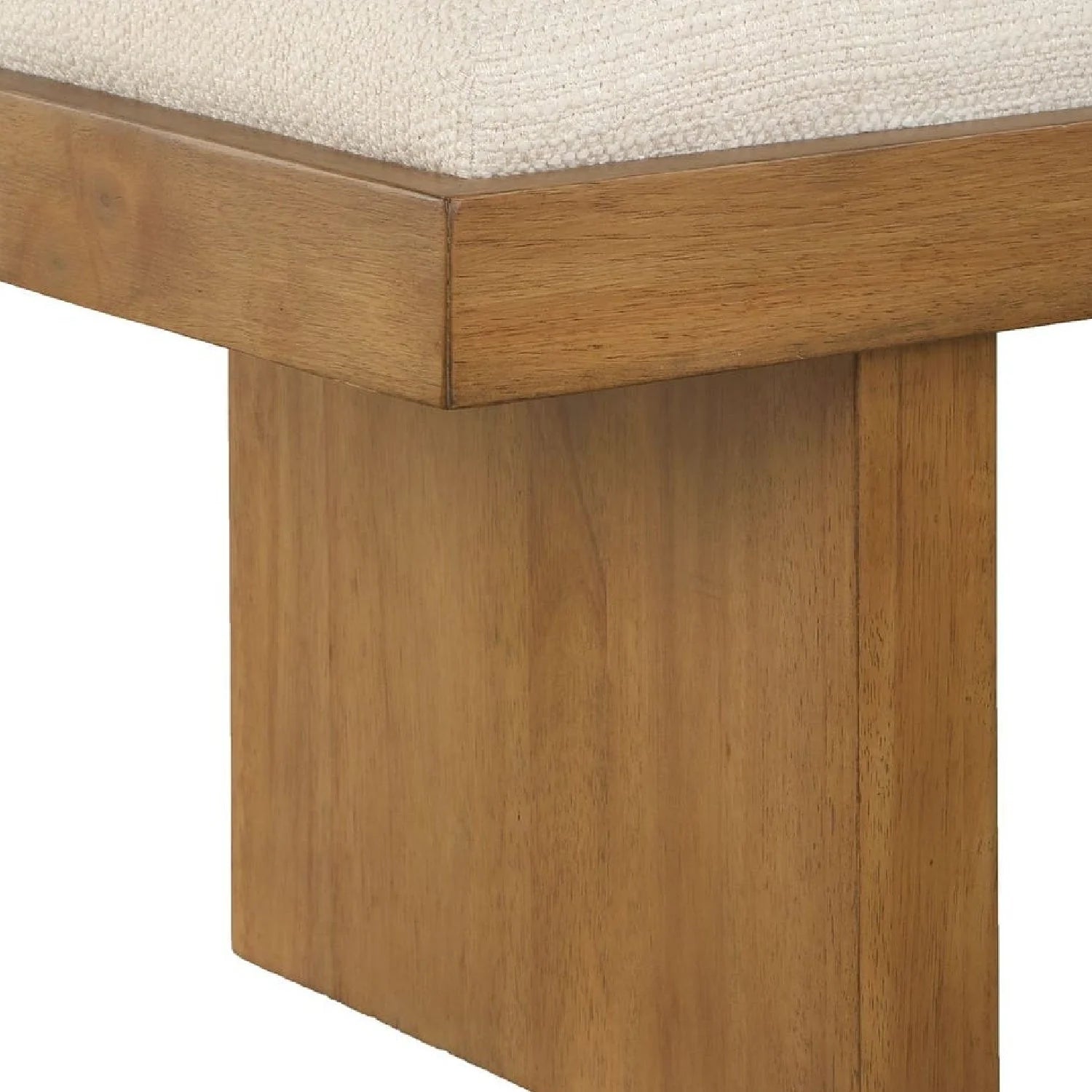 Luxury White Boucle Bench European Style for Villa