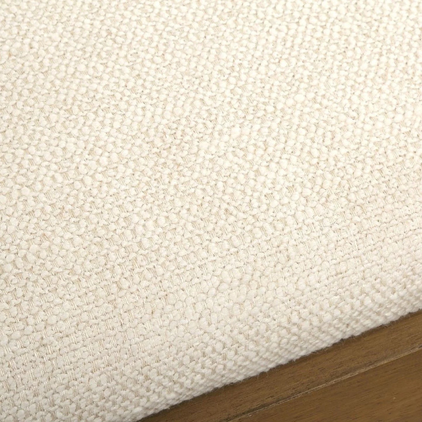 Luxury White Boucle Bench European Style for Villa