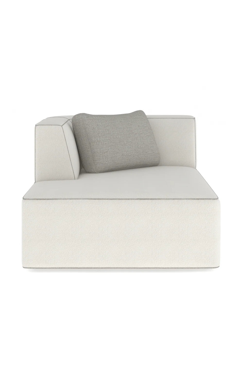 Luxury White Boucle Chaise Lounge Modern Italian Style for Villa