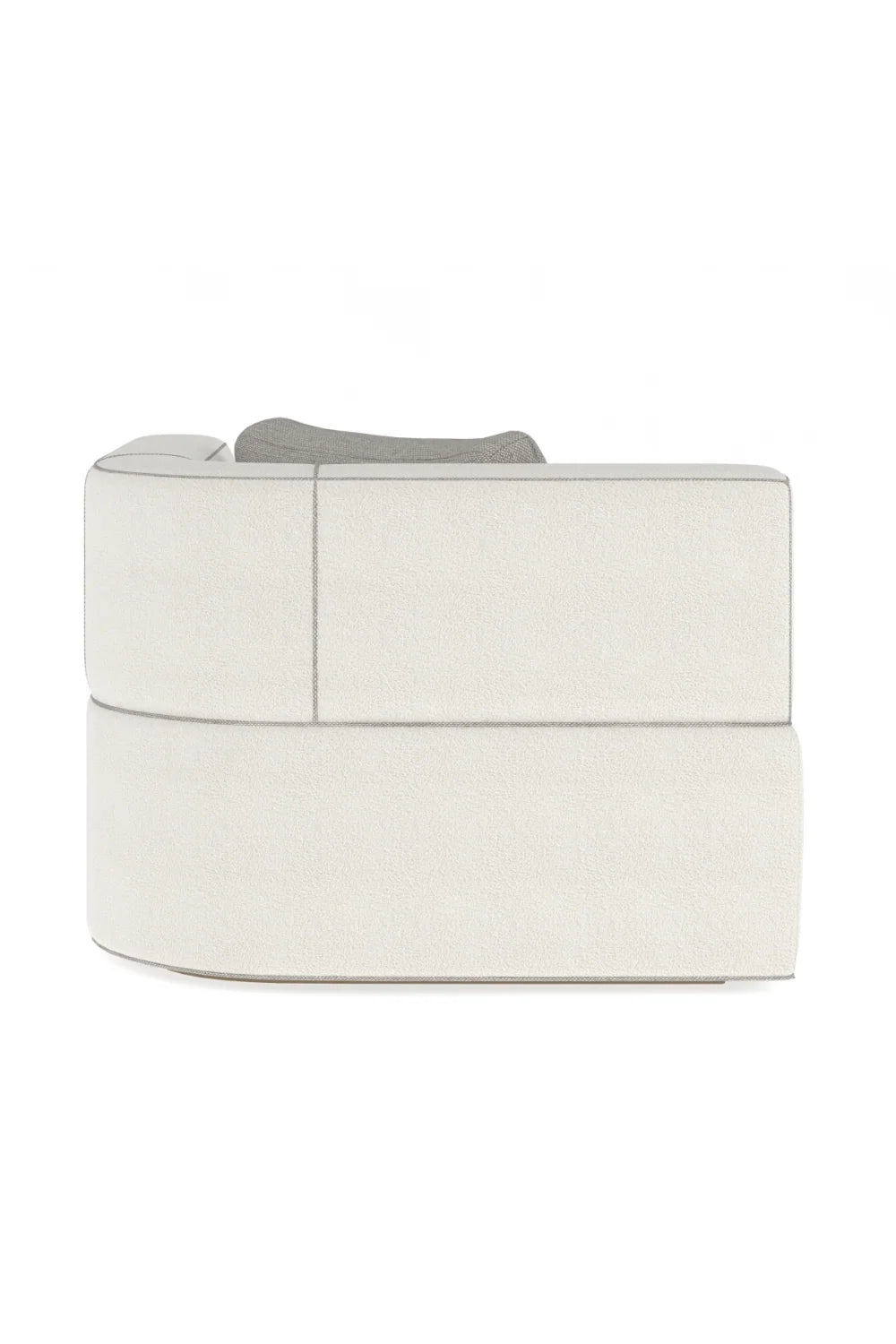 Luxury White Boucle Chaise Lounge Modern Italian Style for Villa