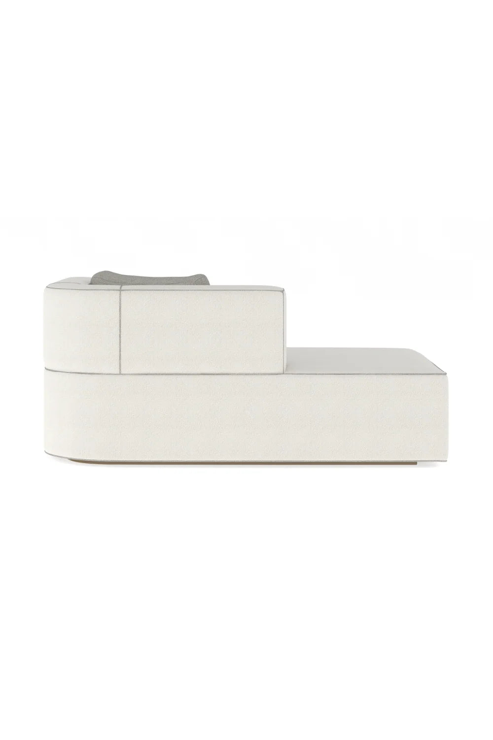 Luxury White Boucle Chaise Lounge Modern Italian Style for Villa