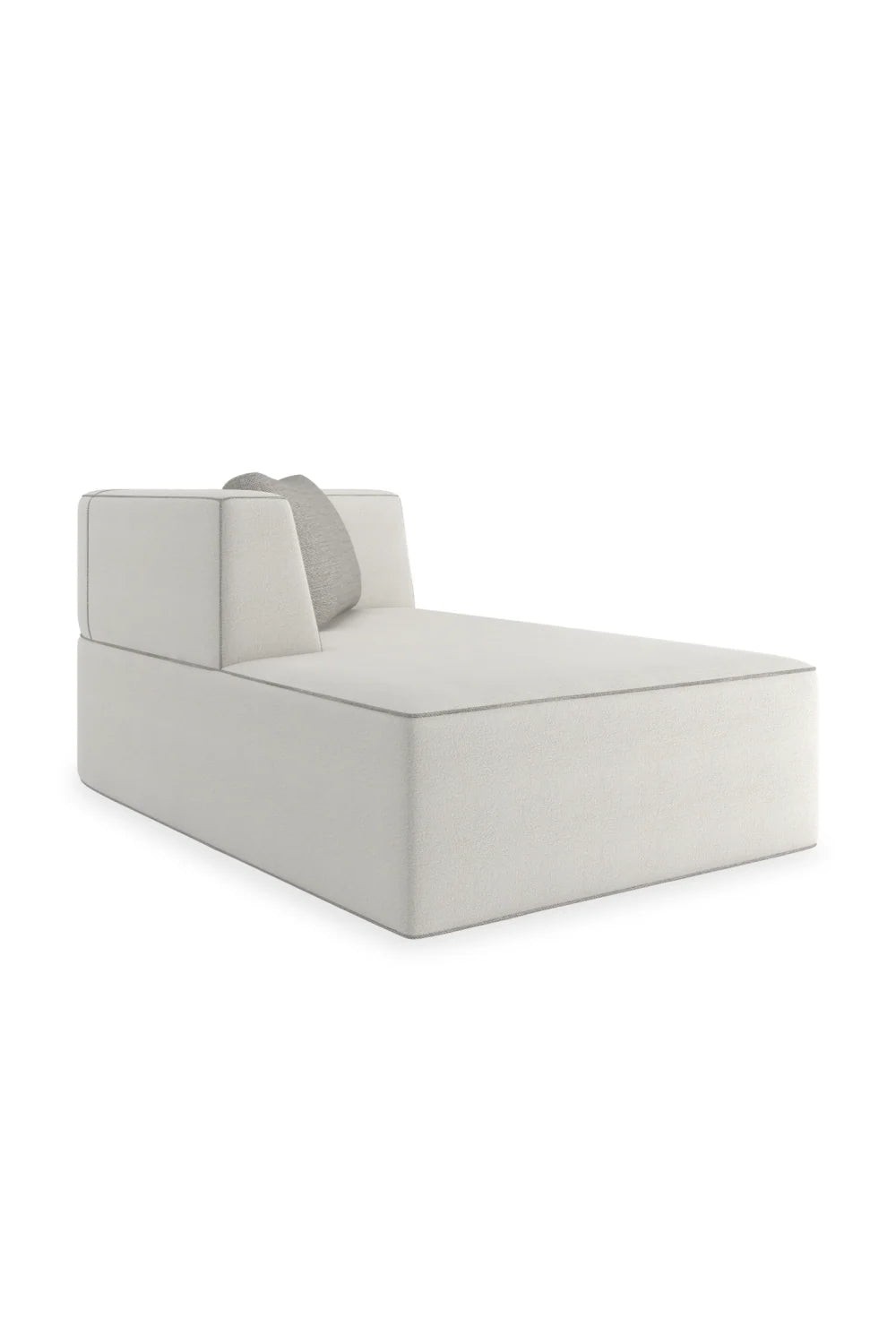 Luxury White Boucle Chaise Lounge Modern Italian Style for Villa