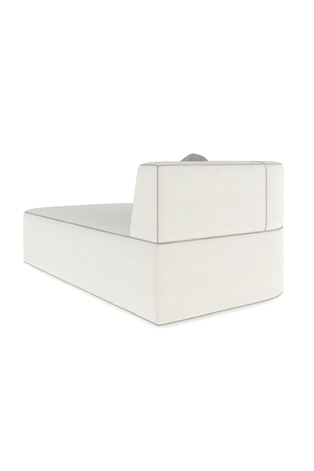 Luxury White Boucle Chaise Lounge Modern Italian Style for Villa
