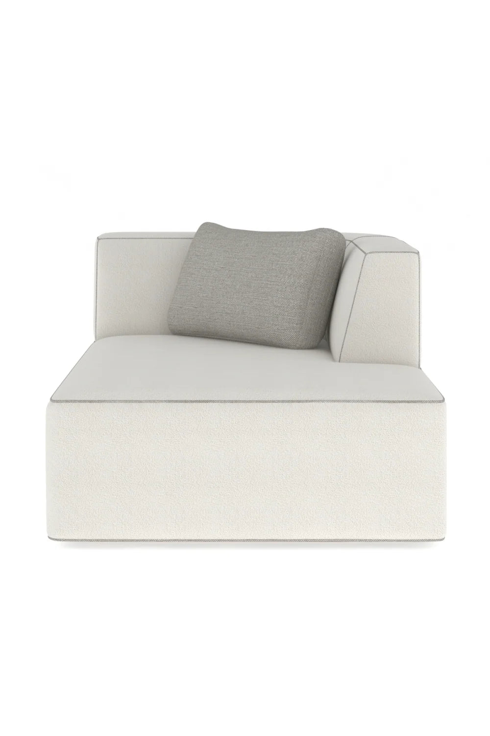 Luxury White Boucle Chaise Lounge Modern Italian Style for Villa