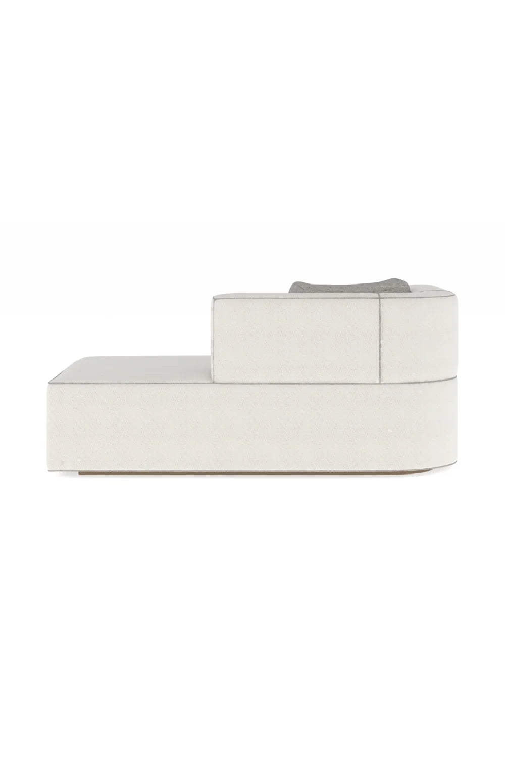 Luxury White Boucle Chaise Lounge Modern Italian Style for Villa