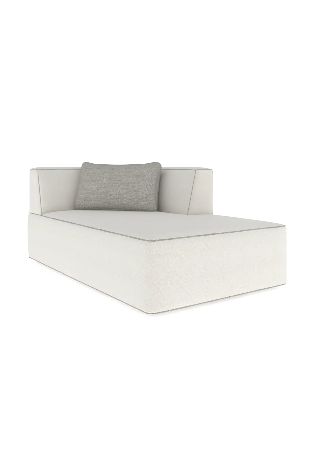 Luxury White Boucle Chaise Lounge Modern Italian Style for Villa