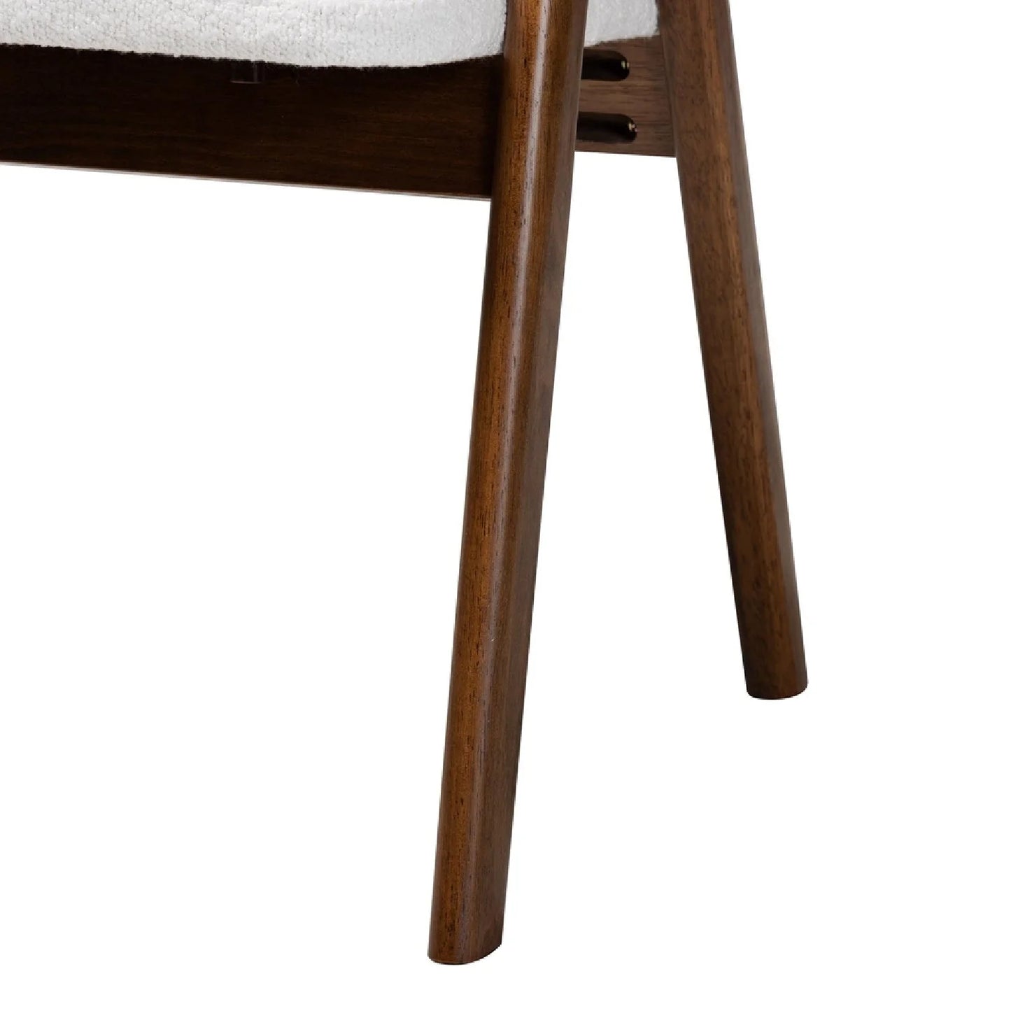 Luxury White Boucle Curved Modern Dining Chair European Style for Villa