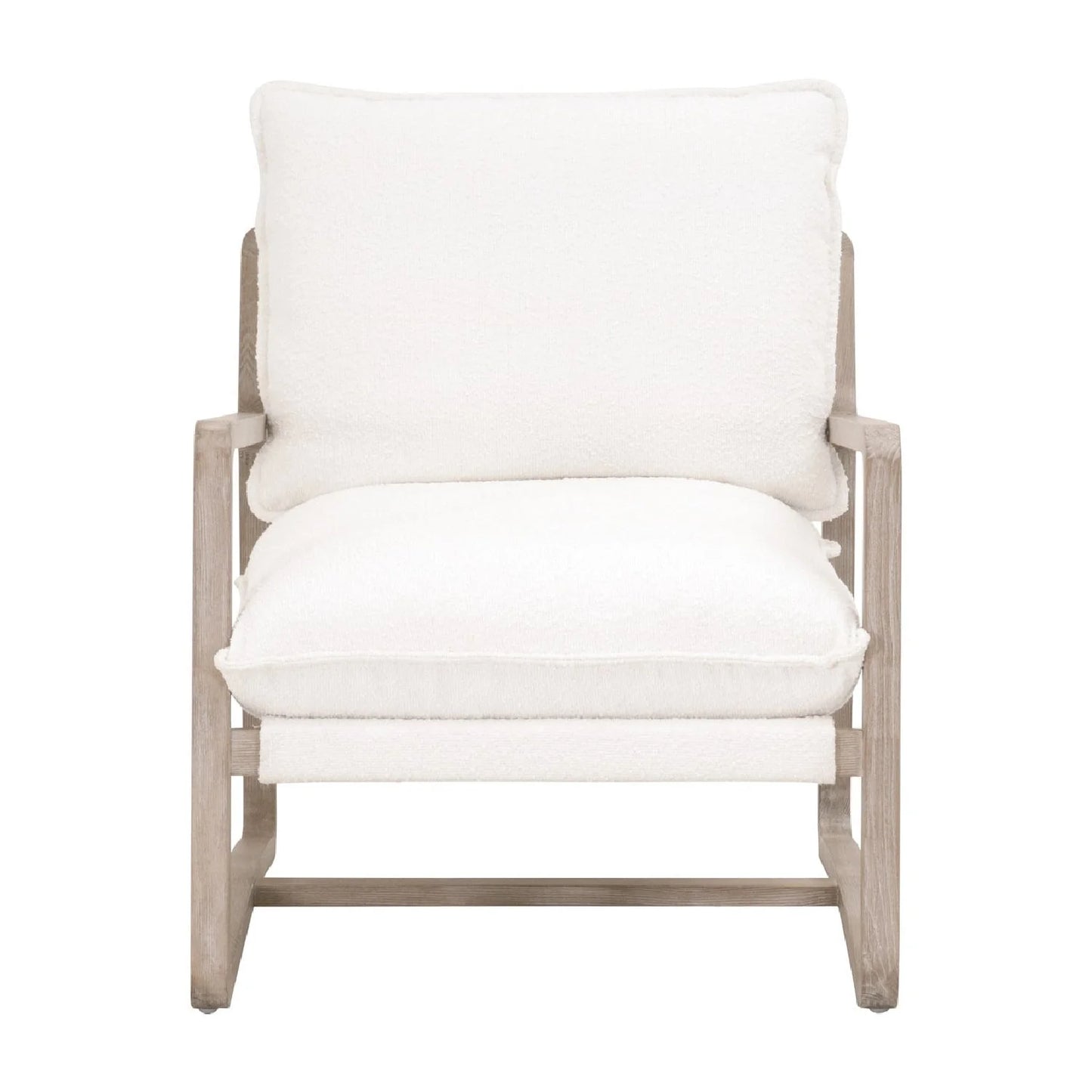 Luxury White Boucle Cushioned Club Chair Modern Italian Style for Villa