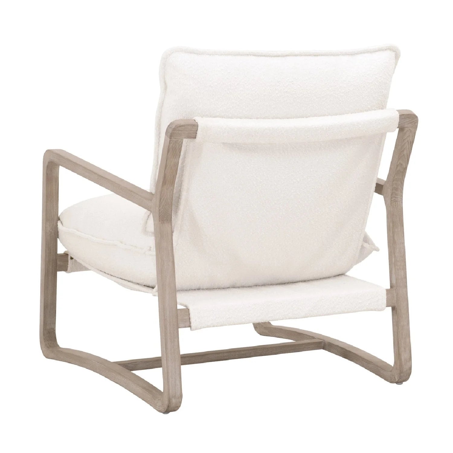 Luxury White Boucle Cushioned Club Chair Modern Italian Style for Villa