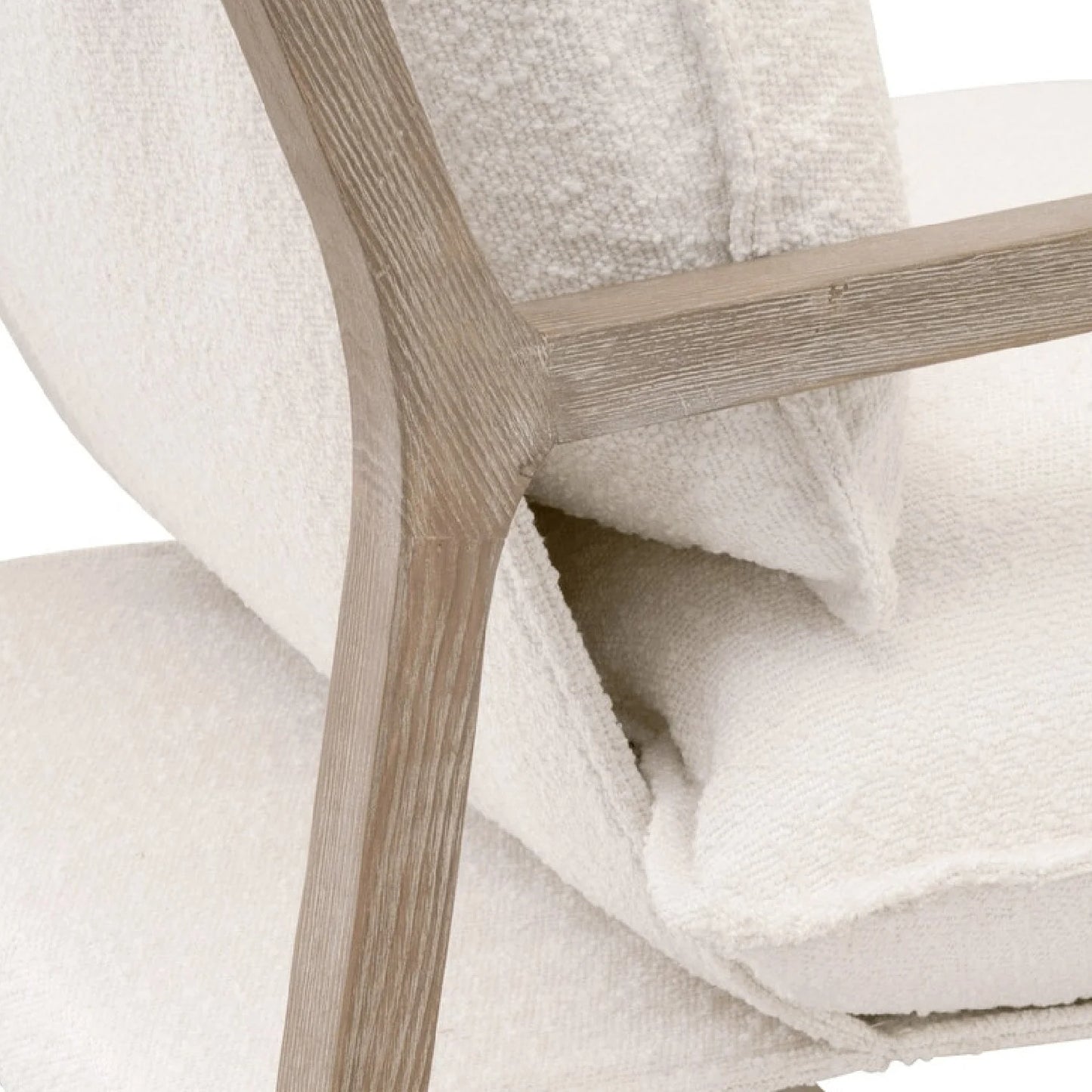 Luxury White Boucle Cushioned Club Chair Modern Italian Style for Villa
