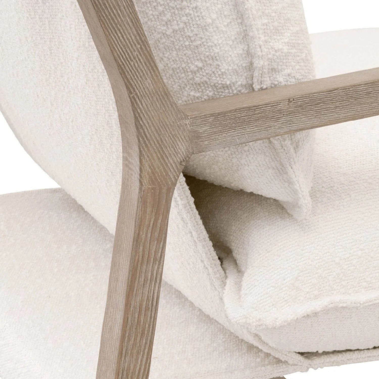 Luxury White Boucle Cushioned Club Chair Modern Italian Style for Villa
