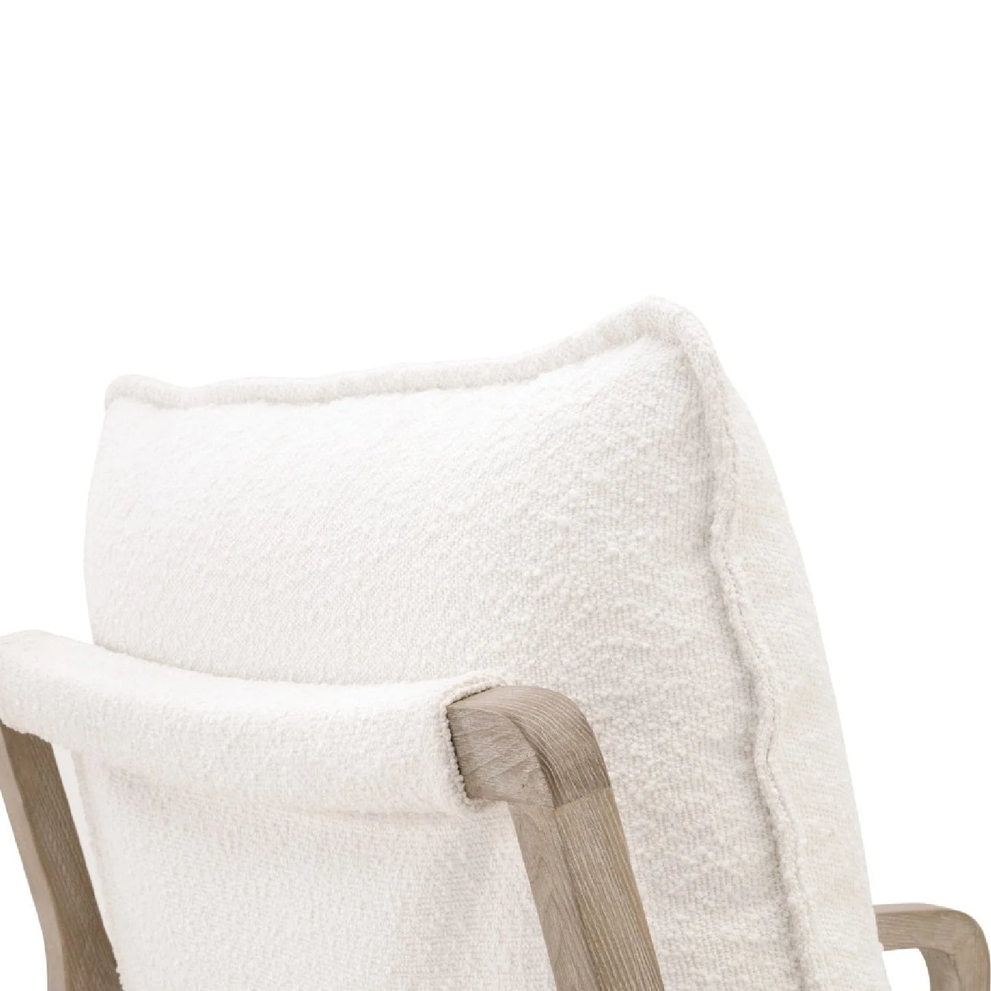 Luxury White Boucle Cushioned Club Chair Modern Italian Style for Villa