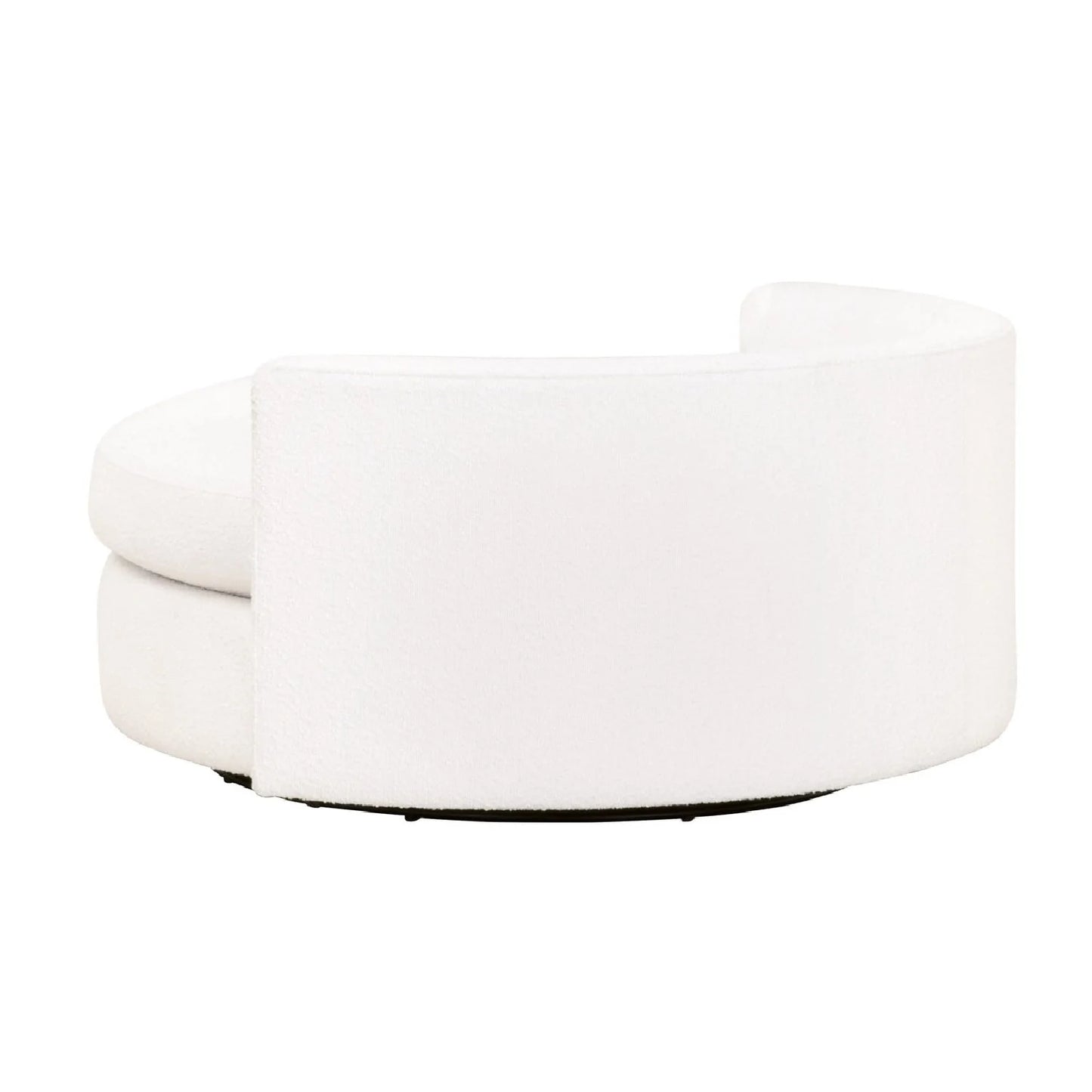 Luxury White Boucle Round Swivel Chair European Style for Villa