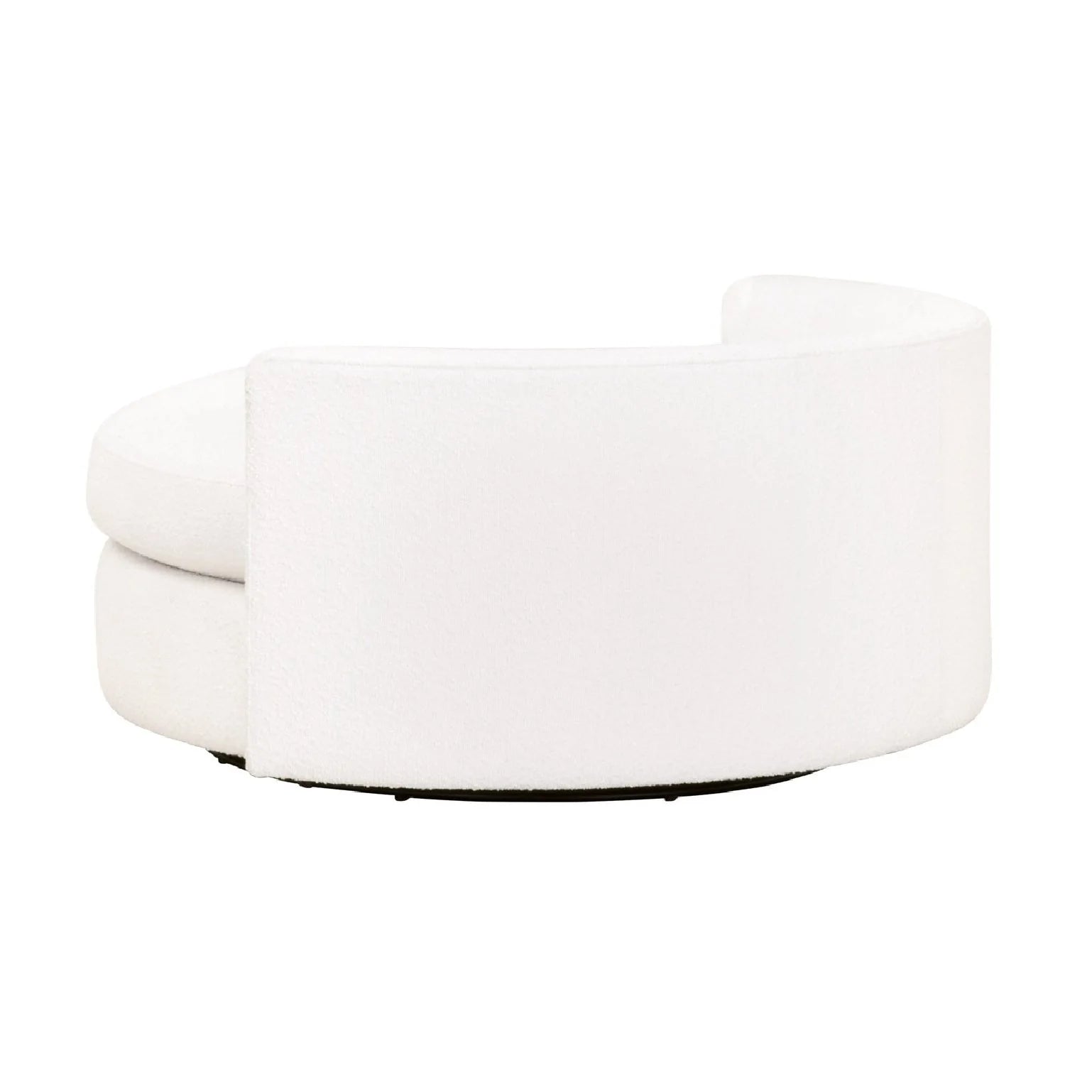 Luxury White Boucle Round Swivel Chair European Style for Villa