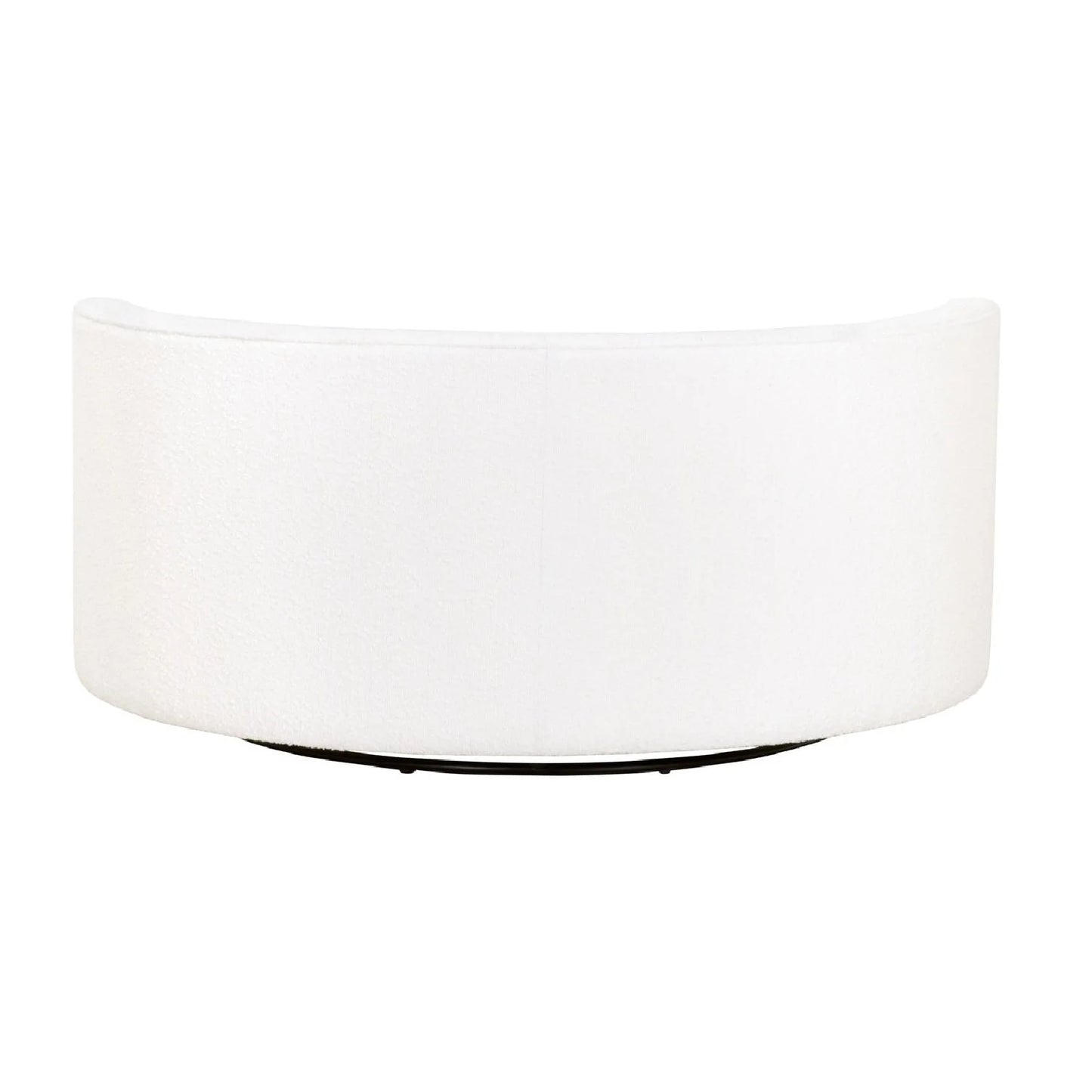 Luxury White Boucle Round Swivel Chair European Style for Villa