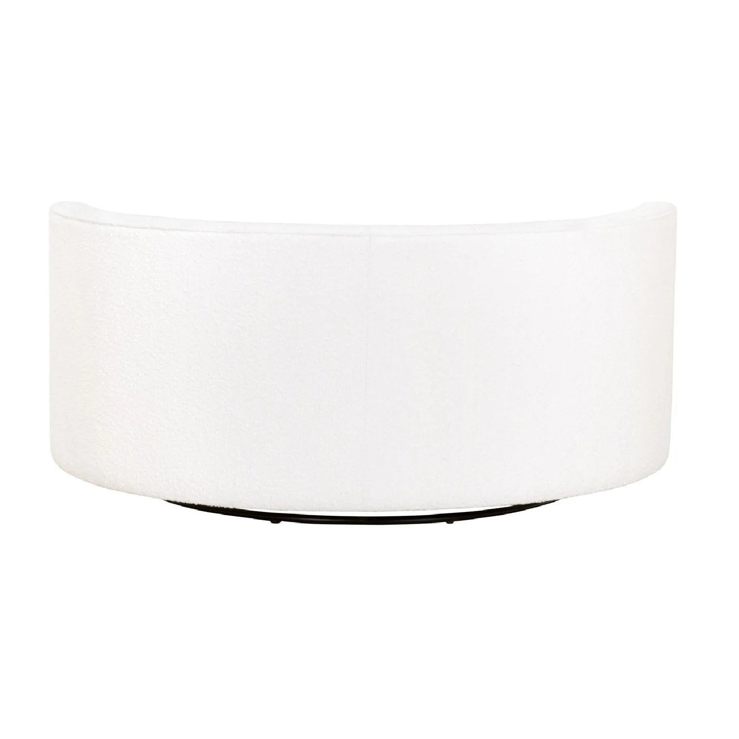 Luxury White Boucle Round Swivel Chair European Style for Villa