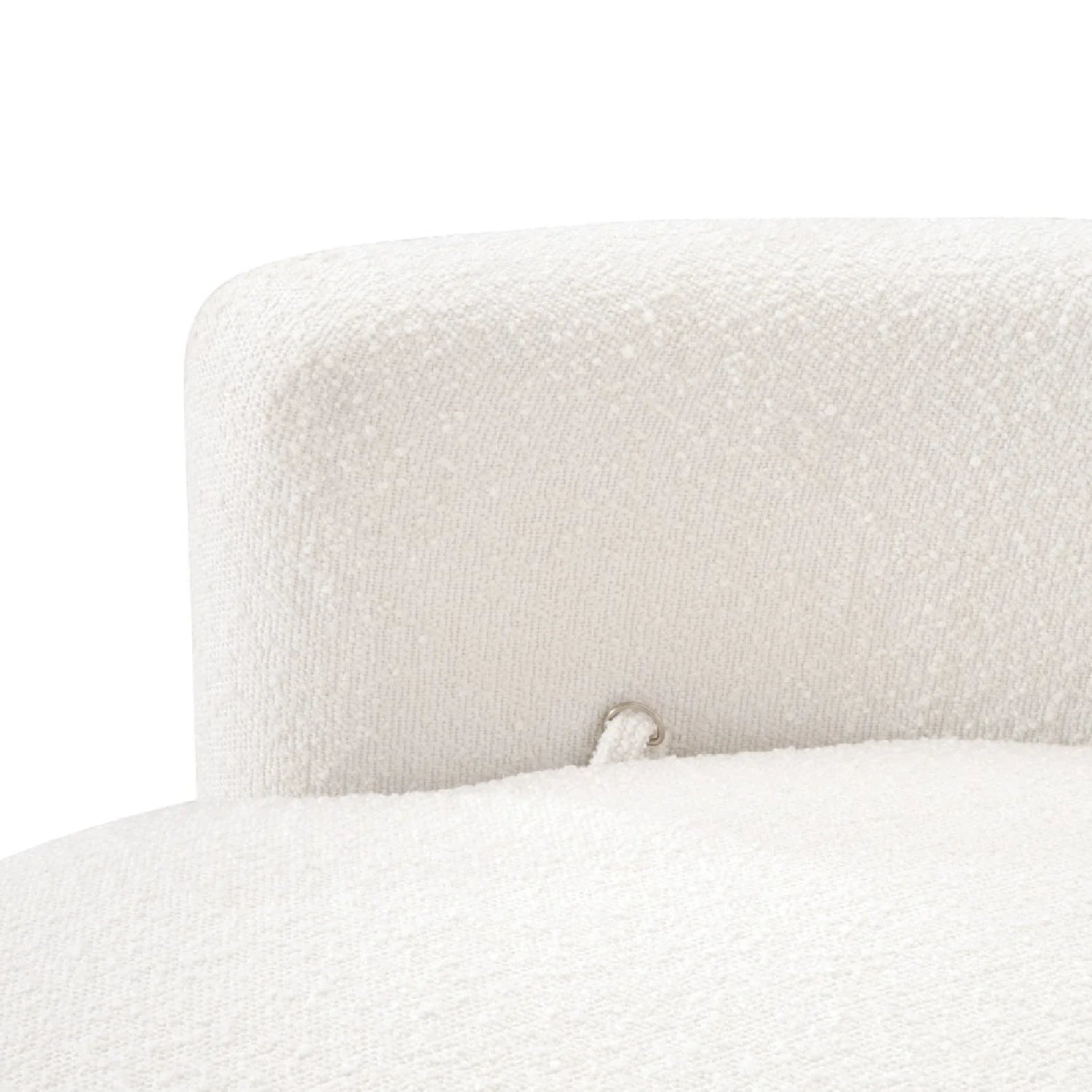 Luxury White Boucle Round Swivel Chair European Style for Villa