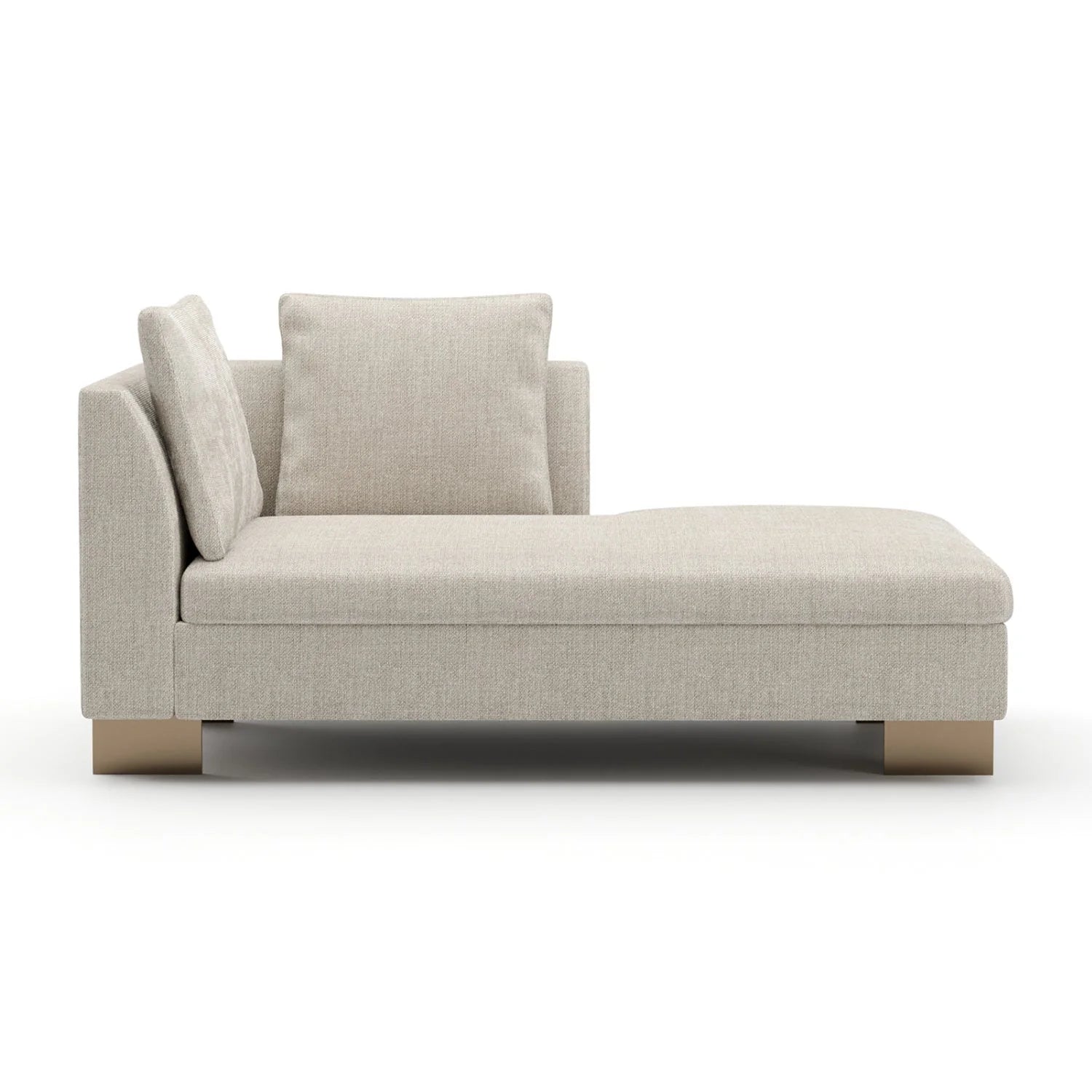 Luxury White Chenille Chaise Lounge Modern Italian Style for Villa