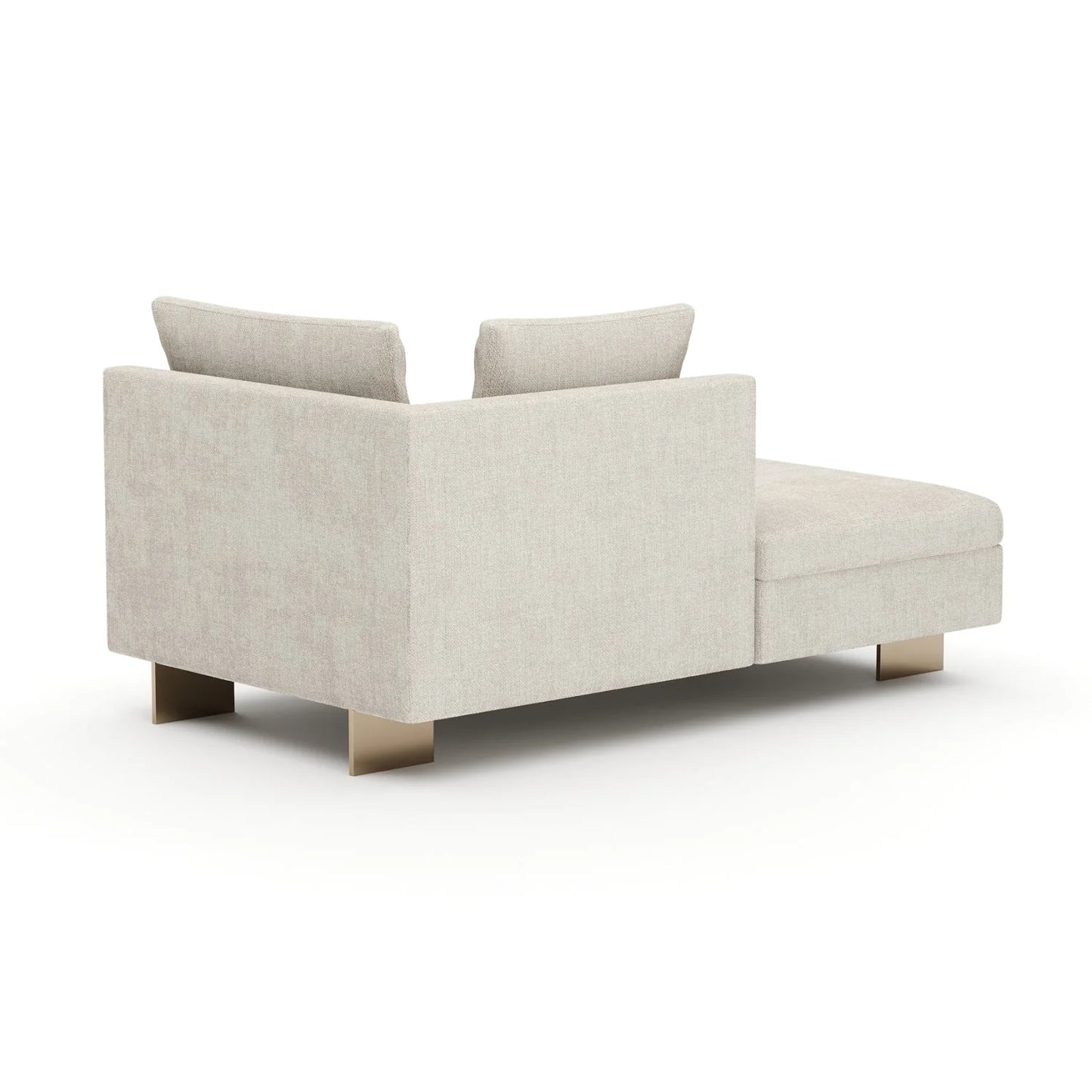 Luxury White Chenille Chaise Lounge Modern Italian Style for Villa