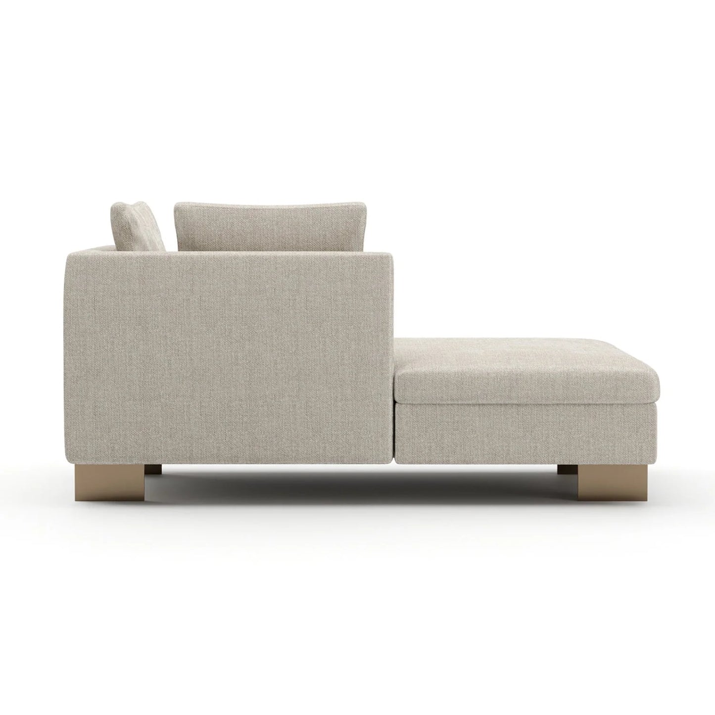 Luxury White Chenille Chaise Lounge Modern Italian Style for Villa