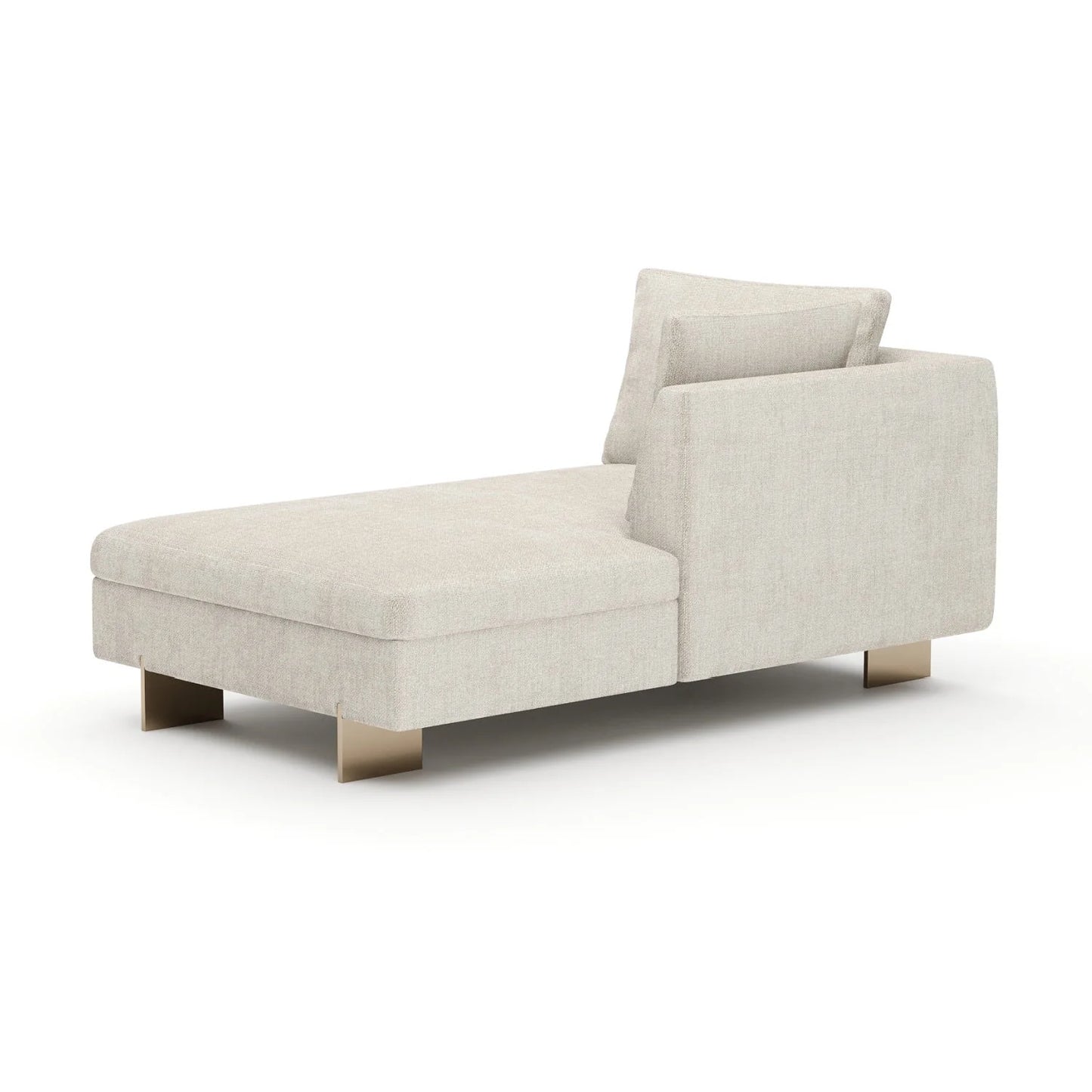 Luxury White Chenille Chaise Lounge Modern Italian Style for Villa