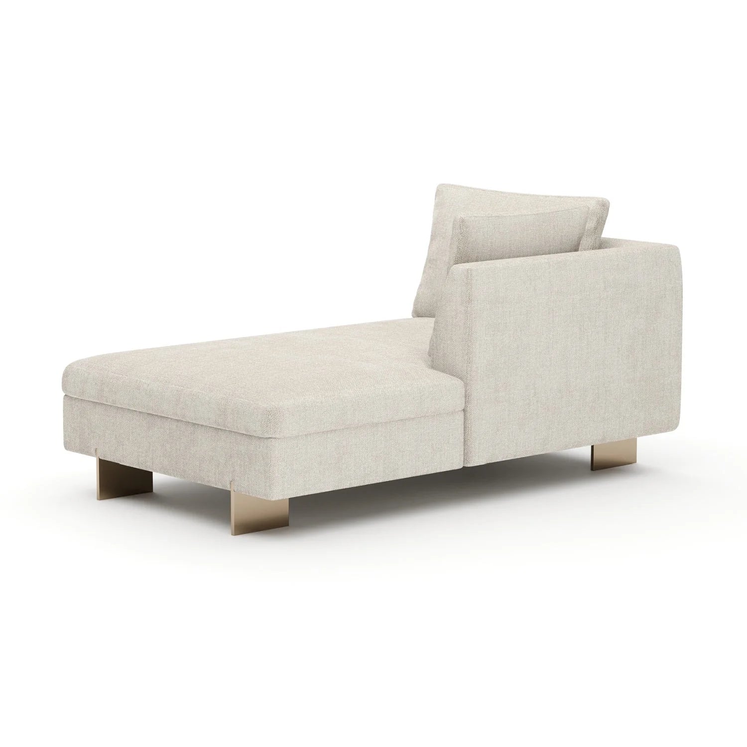 Luxury White Chenille Chaise Lounge Modern Italian Style for Villa