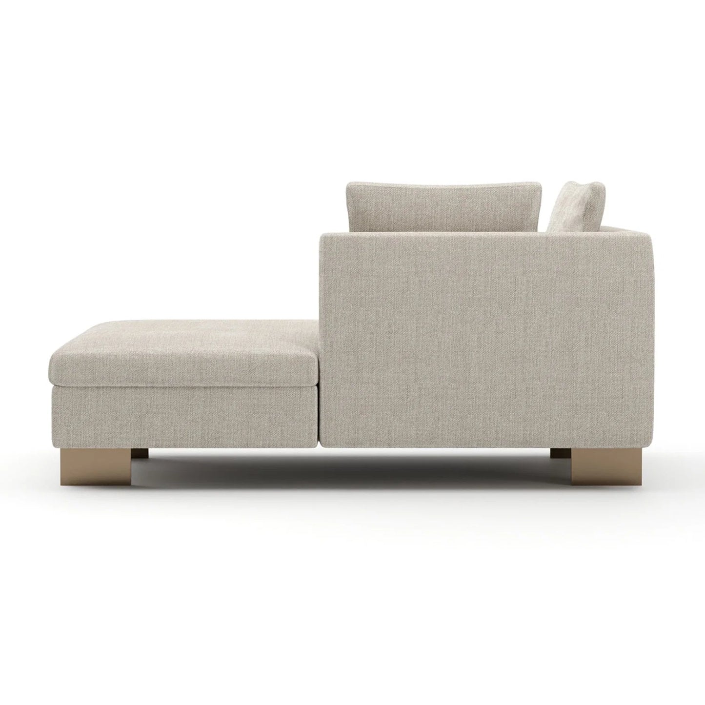 Luxury White Chenille Chaise Lounge Modern Italian Style for Villa