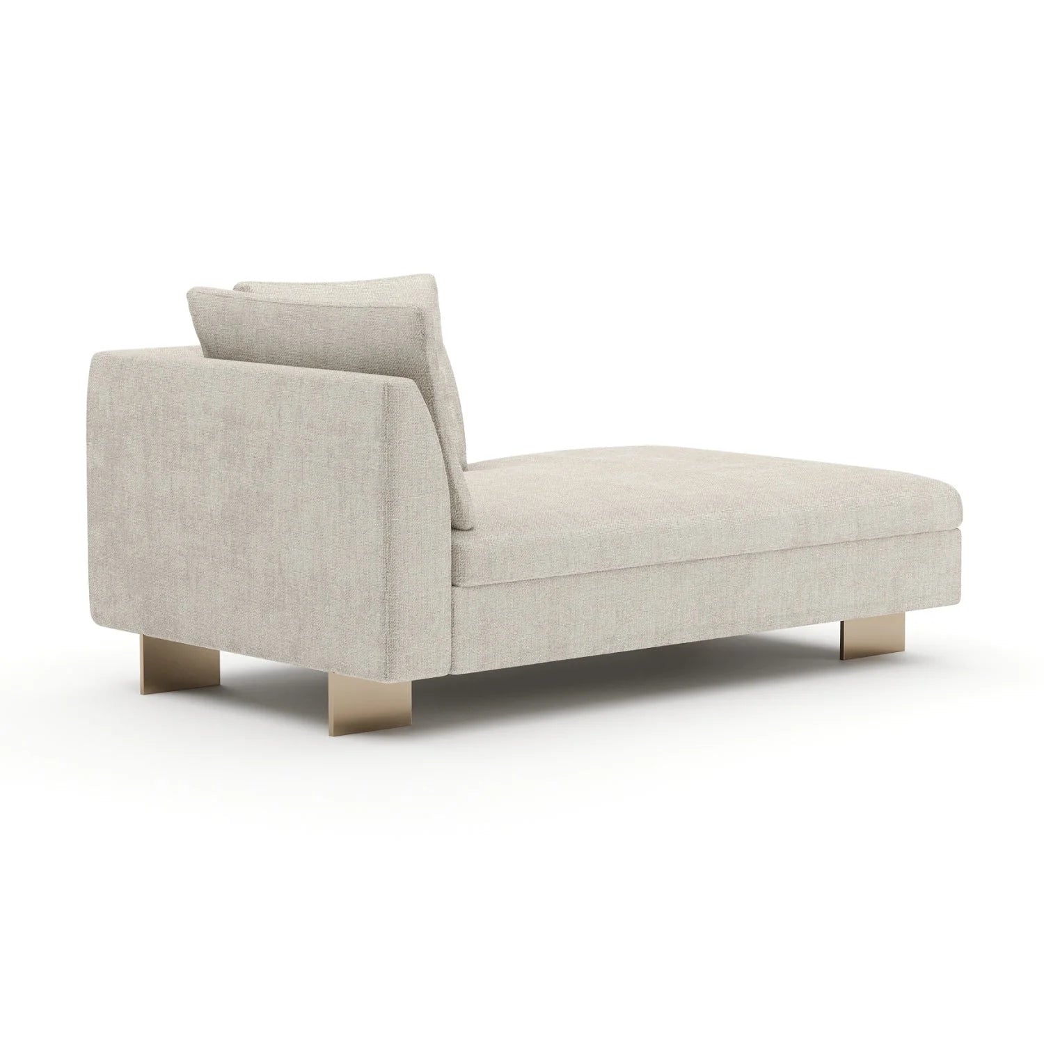 Luxury White Chenille Chaise Lounge Modern Italian Style for Villa