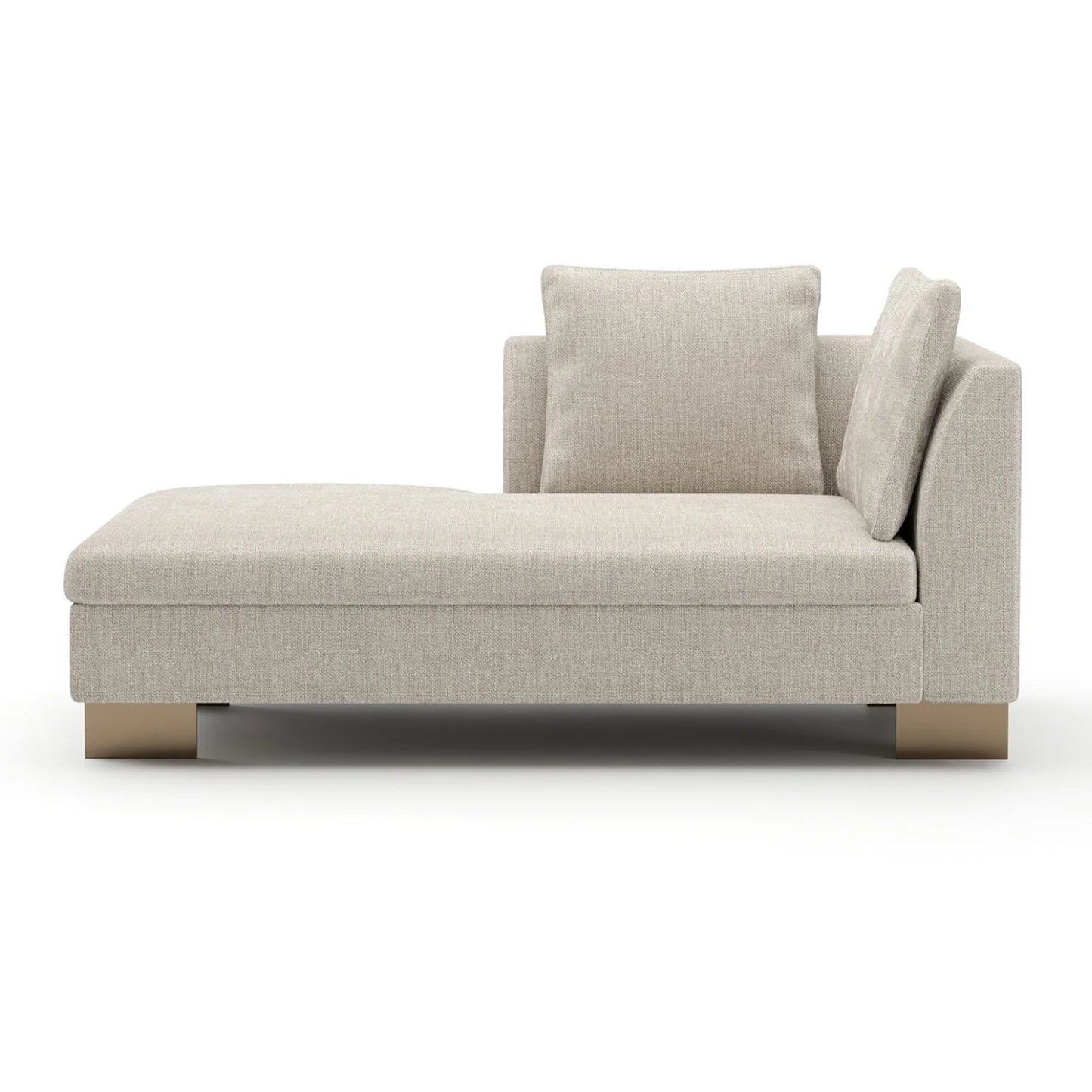 Luxury White Chenille Chaise Lounge Modern Italian Style for Villa