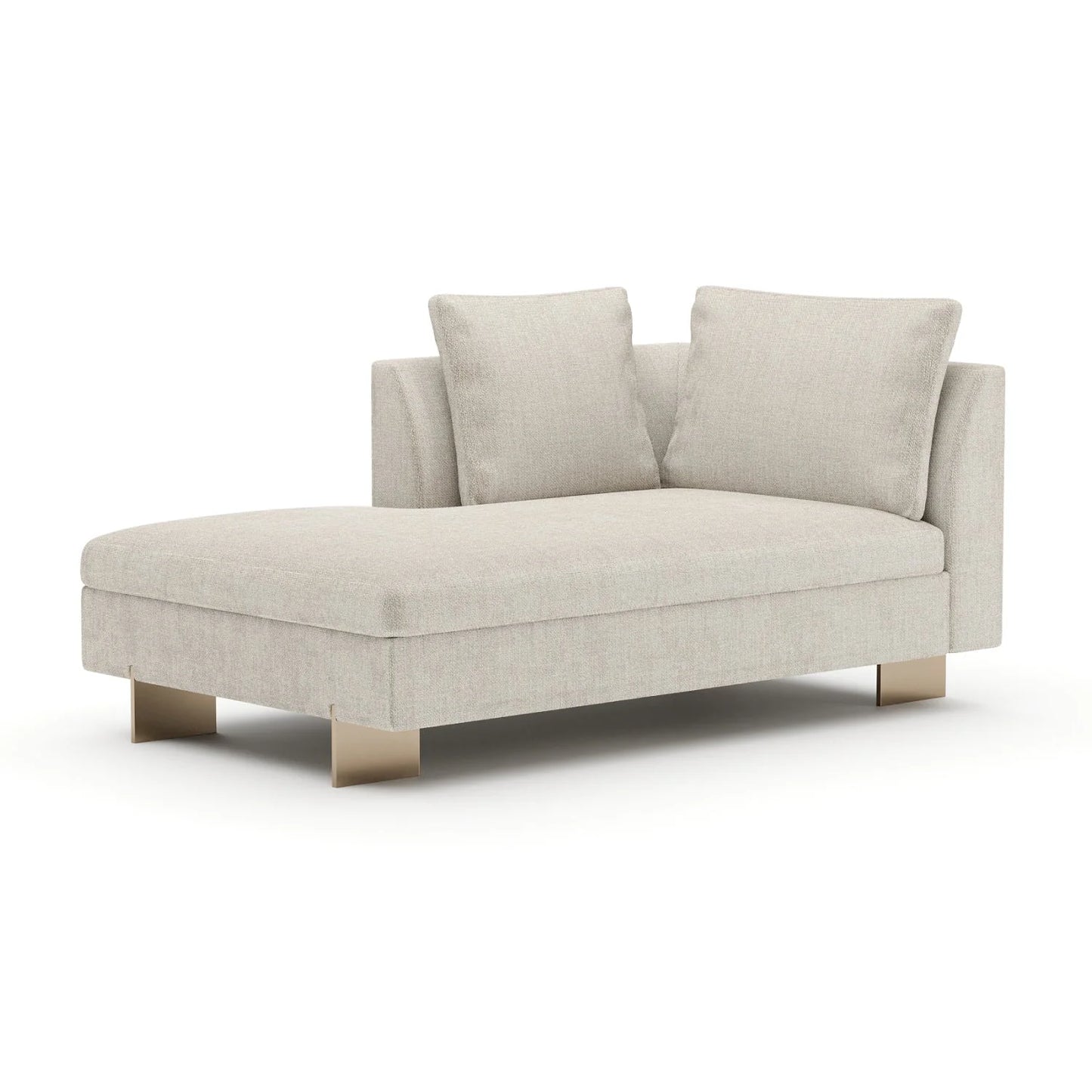 Luxury White Chenille Chaise Lounge Modern Italian Style for Villa
