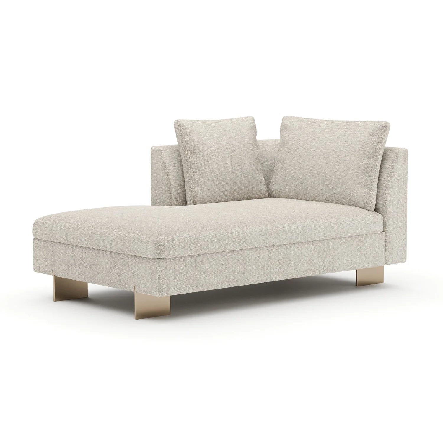 Luxury White Chenille Chaise Lounge Modern Italian Style for Villa