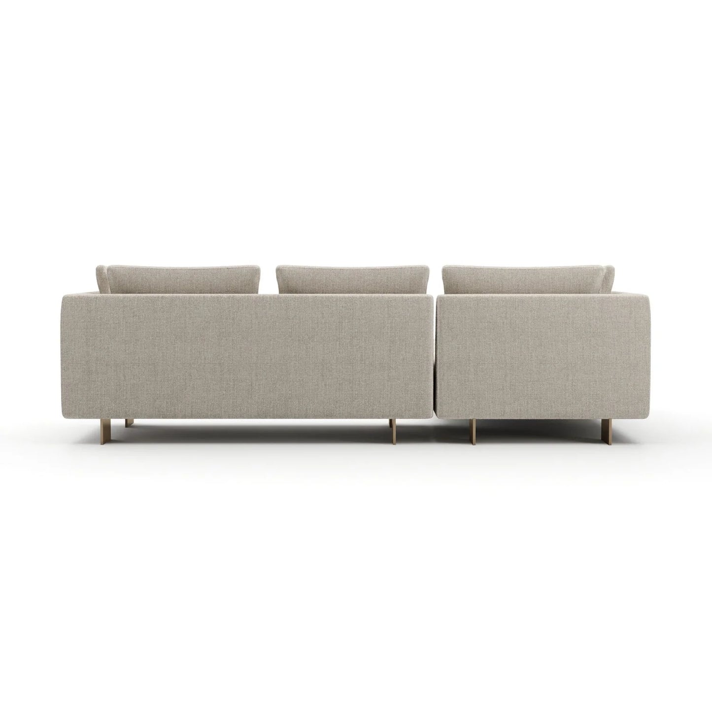 Luxury White Chenille Chaise Sectional Sofa Modern Italian Style for Villa