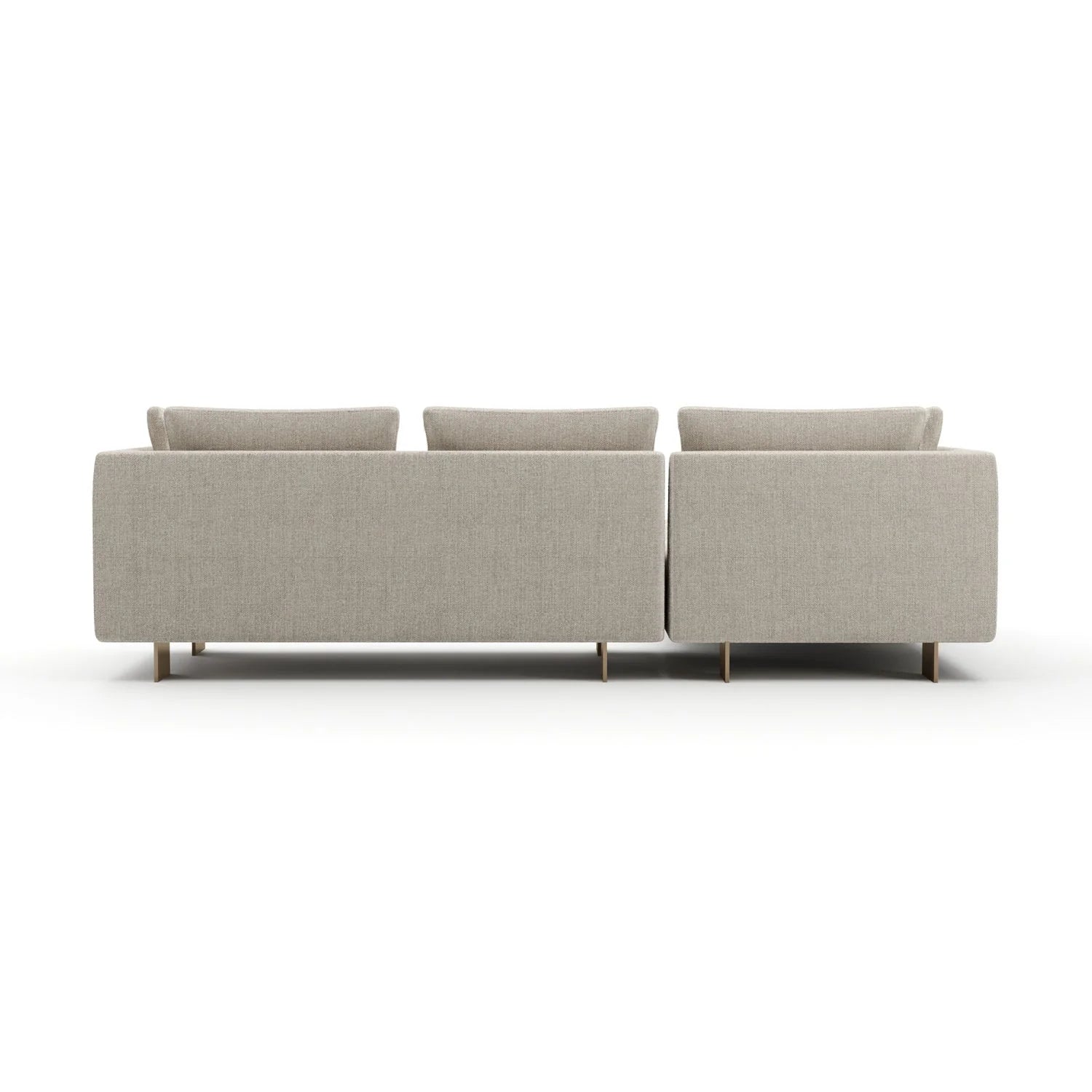 Luxury White Chenille Chaise Sectional Sofa Modern Italian Style for Villa