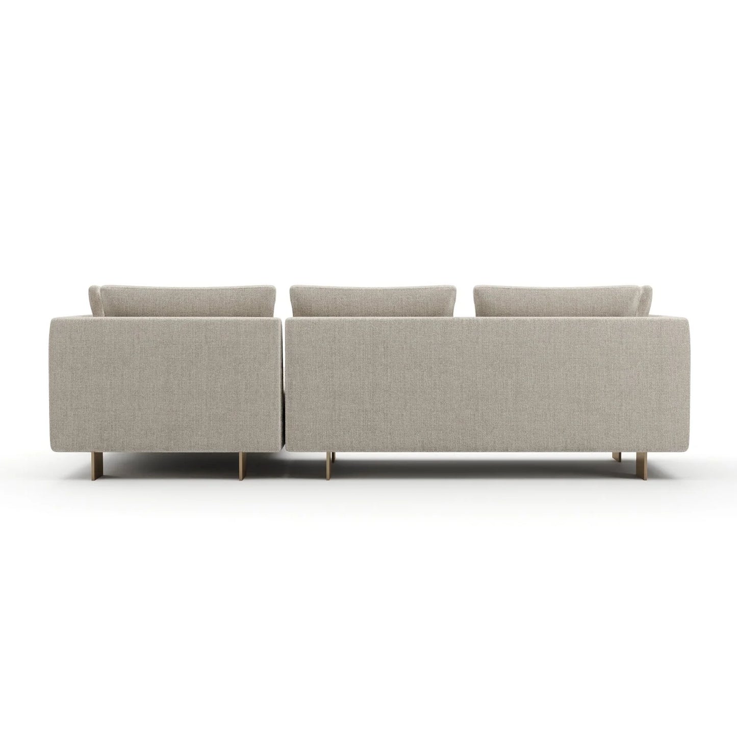 Luxury White Chenille Chaise Sectional Sofa Modern Italian Style for Villa
