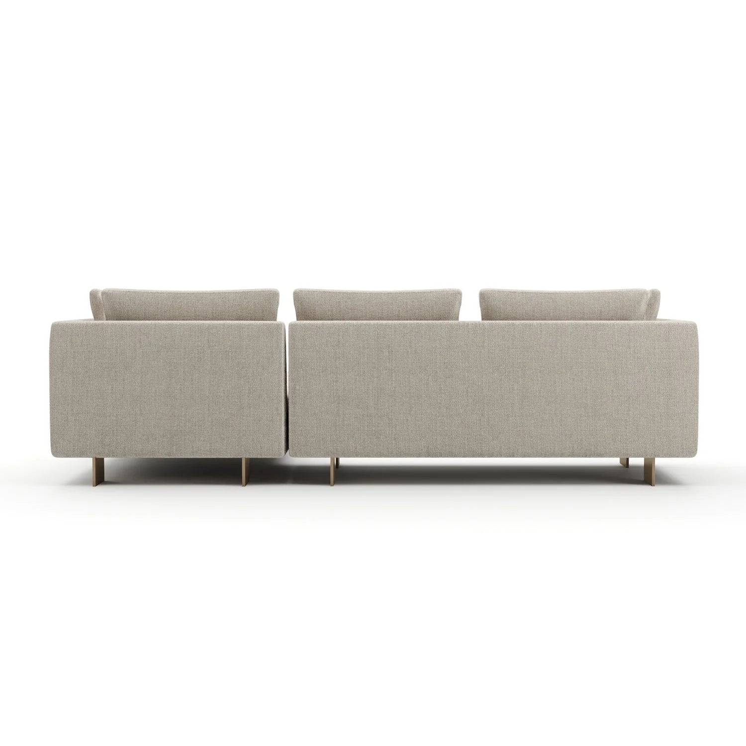 Luxury White Chenille Chaise Sectional Sofa Modern Italian Style for Villa