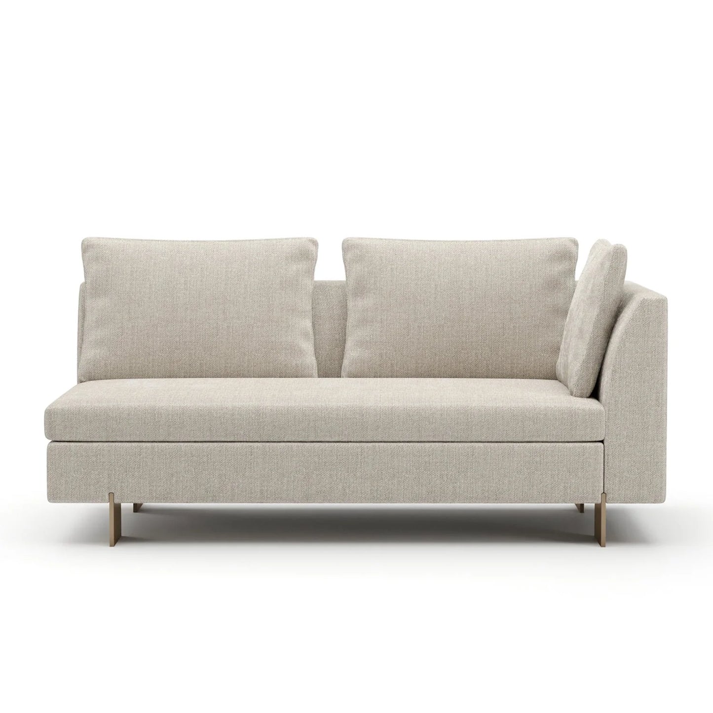 Luxury White Chenille Loveseat Modern Italian Style for Villa