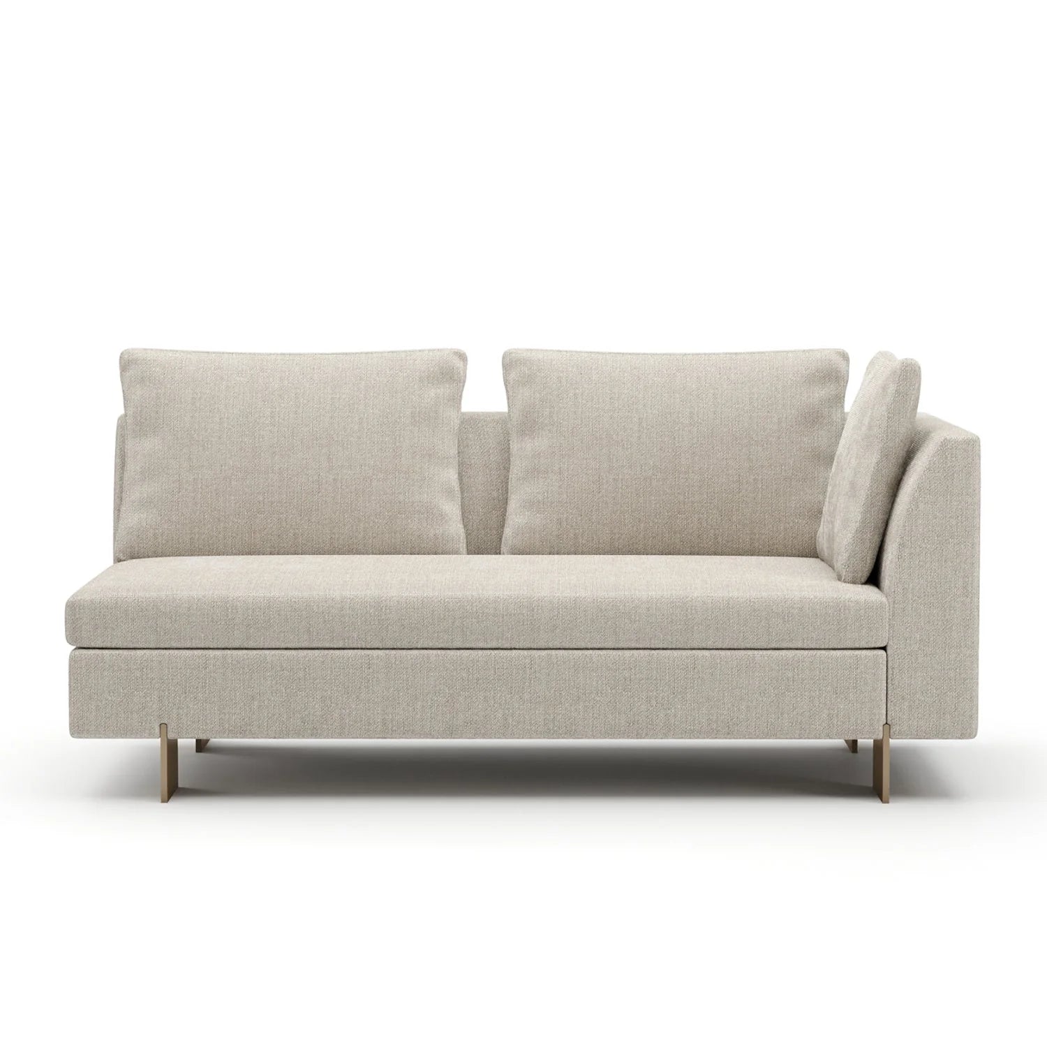 Luxury White Chenille Loveseat Modern Italian Style for Villa