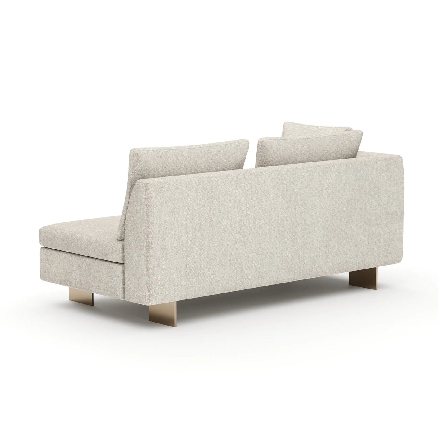 Luxury White Chenille Loveseat Modern Italian Style for Villa