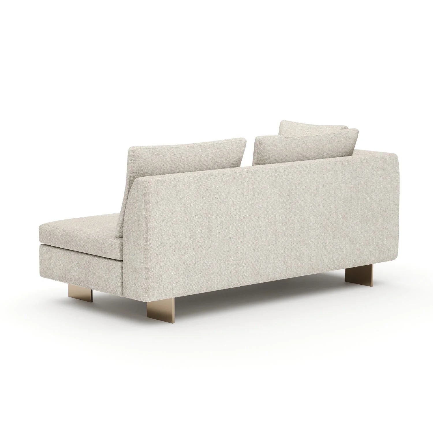Luxury White Chenille Loveseat Modern Italian Style for Villa
