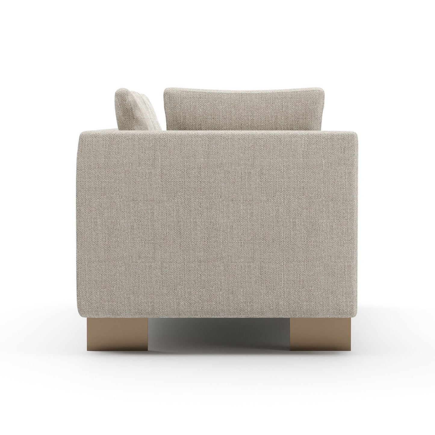 Luxury White Chenille Loveseat Modern Italian Style for Villa