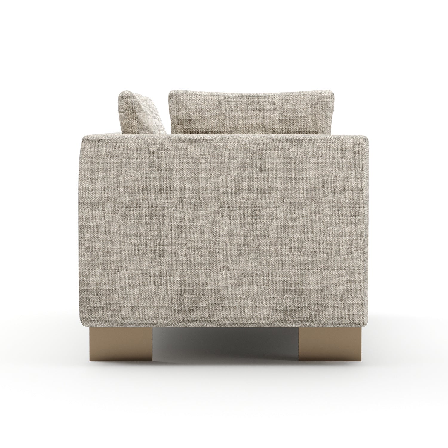 Luxury White Chenille Loveseat Modern Italian Style for Villa